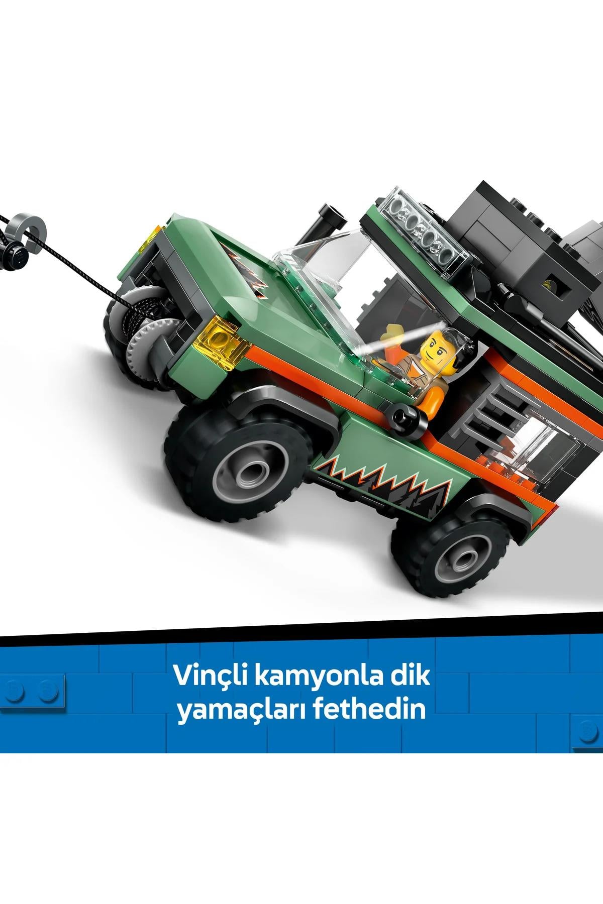 ® City 4x4 Arazi Dağ Arabası 60447 - 6+ Çocuklar için Yaratıcı Oyuncak Yapım Seti (221 P)-Lego