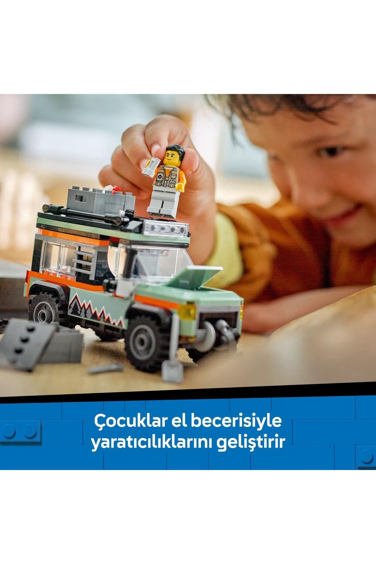 ® City 4x4 Arazi Dağ Arabası 60447 - 6+ Çocuklar için Yaratıcı Oyuncak Yapım Seti (221 P)-Lego