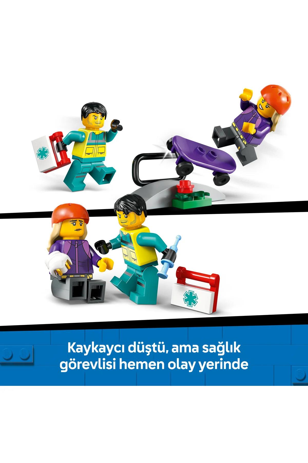 ® City Acil Yardım Ambulansı 60451 - Model Araç Seven 5+ Yaratıcı Oyuncak Yapım Seti (184P)-Lego