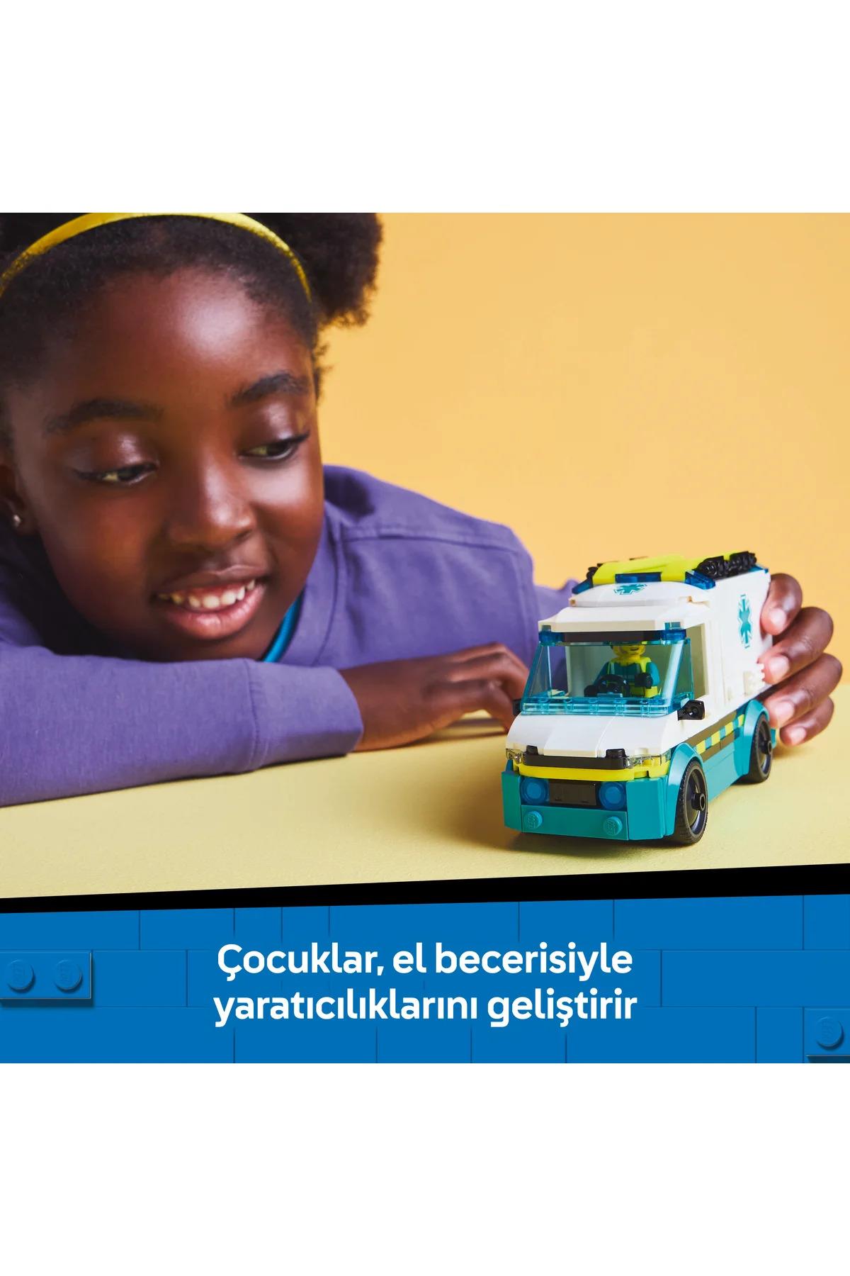 ® City Acil Yardım Ambulansı 60451 - Model Araç Seven 5+ Yaratıcı Oyuncak Yapım Seti (184P)-Lego