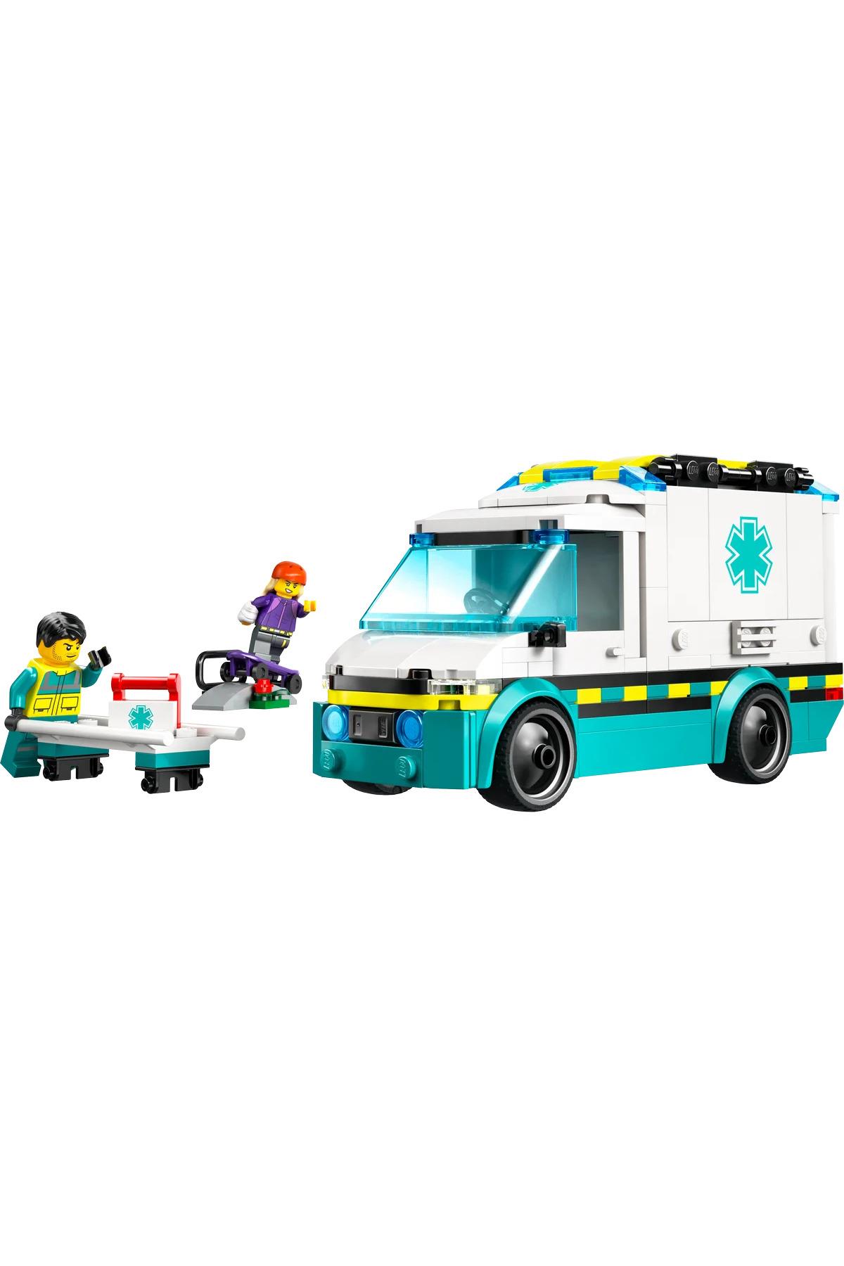 ® City Acil Yardım Ambulansı 60451 - Model Araç Seven 5+ Yaratıcı Oyuncak Yapım Seti (184P)-Lego