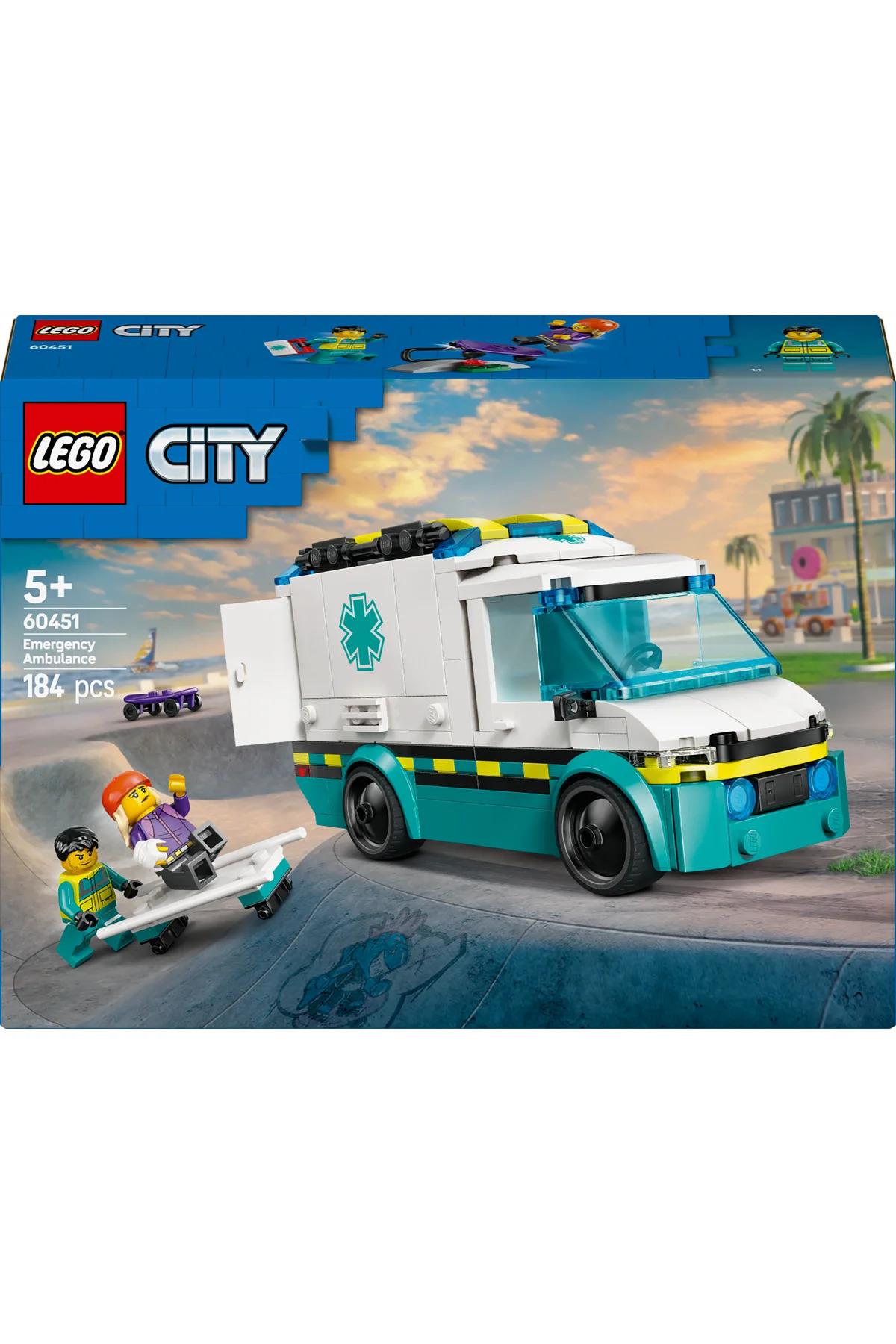 ® City Acil Yardım Ambulansı 60451 - Model Araç Seven 5+ Yaratıcı Oyuncak Yapım Seti (184P)-Lego