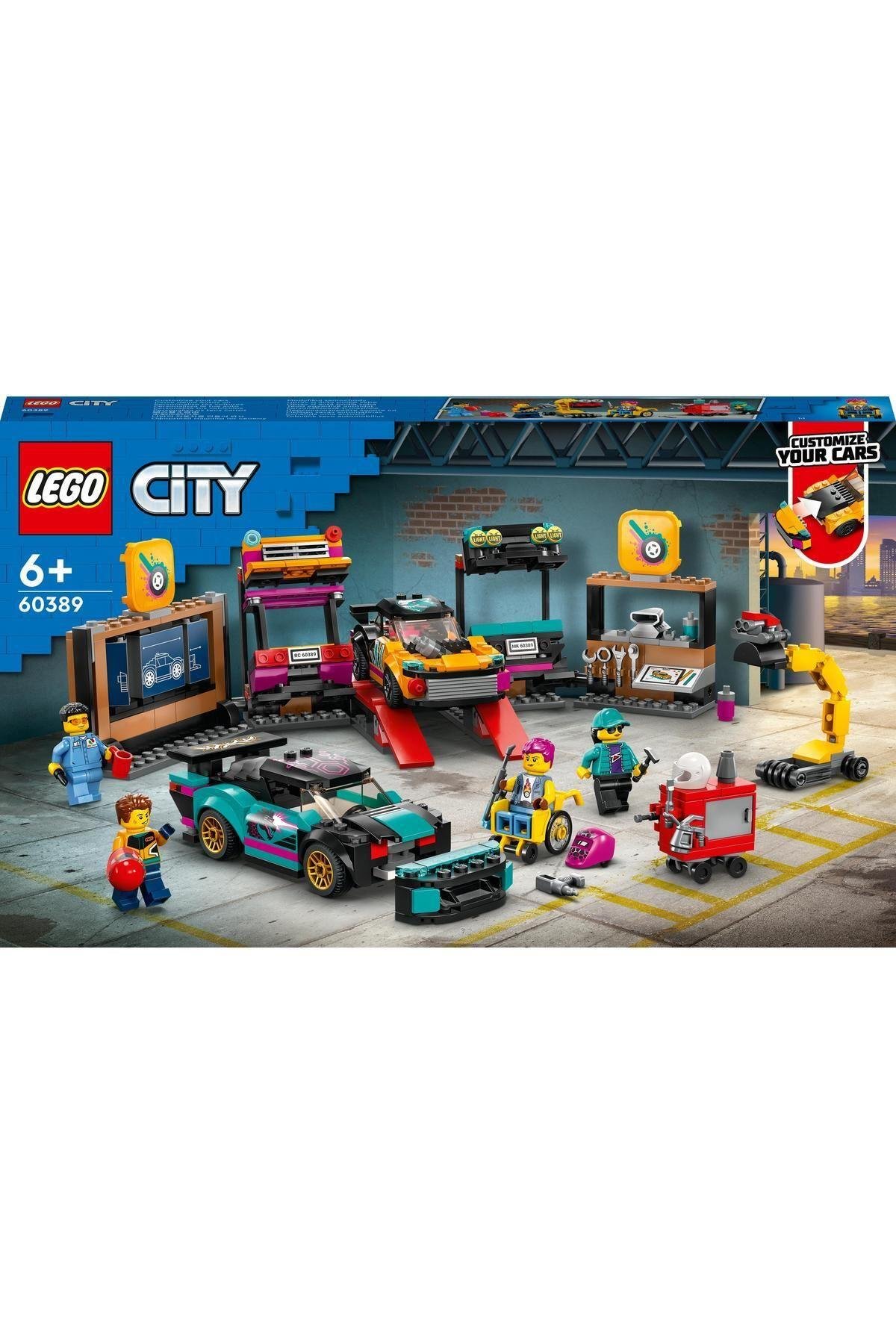 ® City Araç Modifiye Atölyesi 60389 - 6 Yaş ve Üzeri Çocuklar için Yapım Seti (507 Parça)-Lego