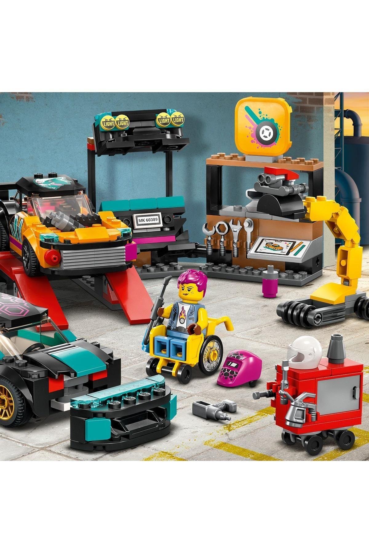 ® City Araç Modifiye Atölyesi 60389 - 6 Yaş ve Üzeri Çocuklar için Yapım Seti (507 Parça)-Lego