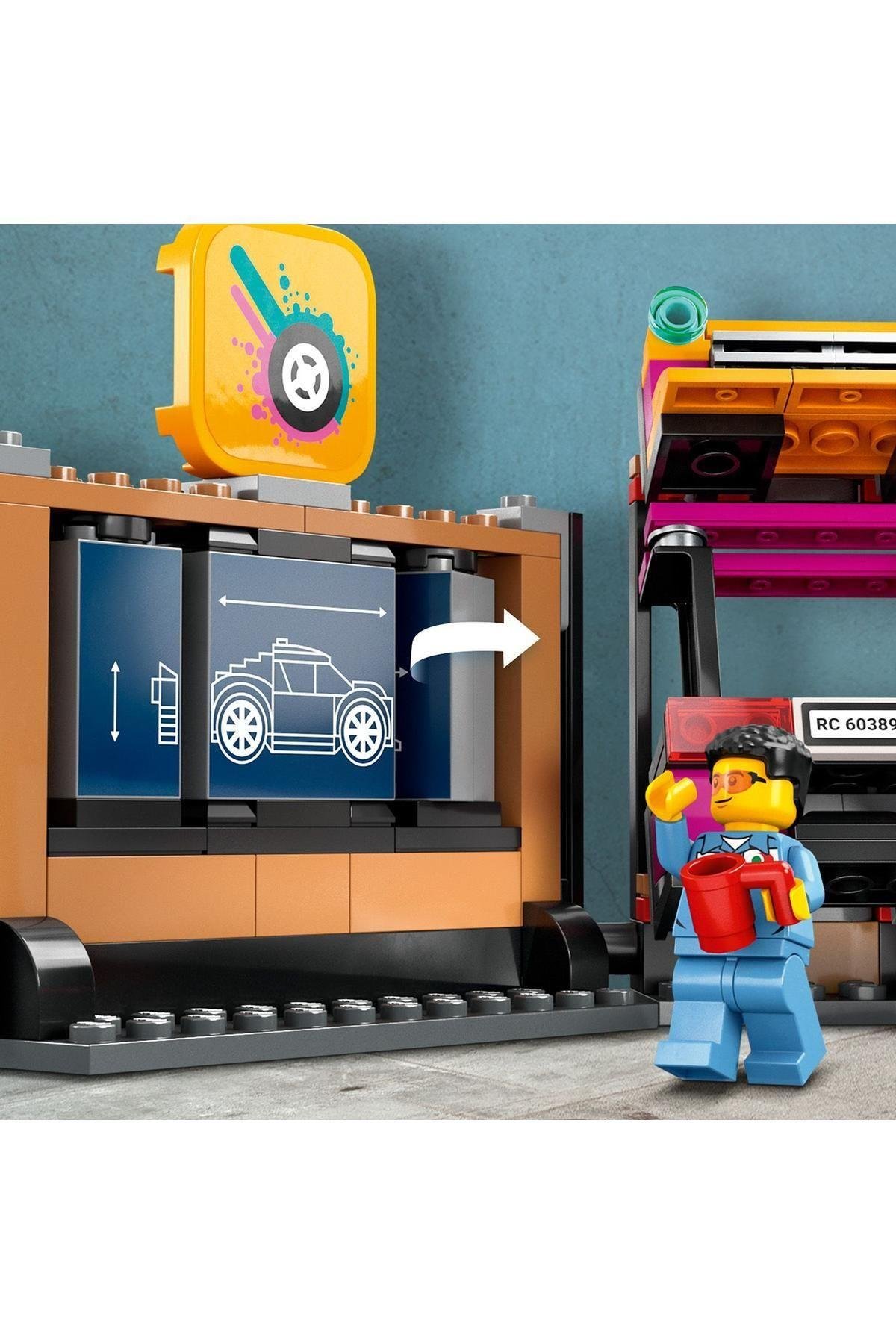 ® City Araç Modifiye Atölyesi 60389 - 6 Yaş ve Üzeri Çocuklar için Yapım Seti (507 Parça)-Lego