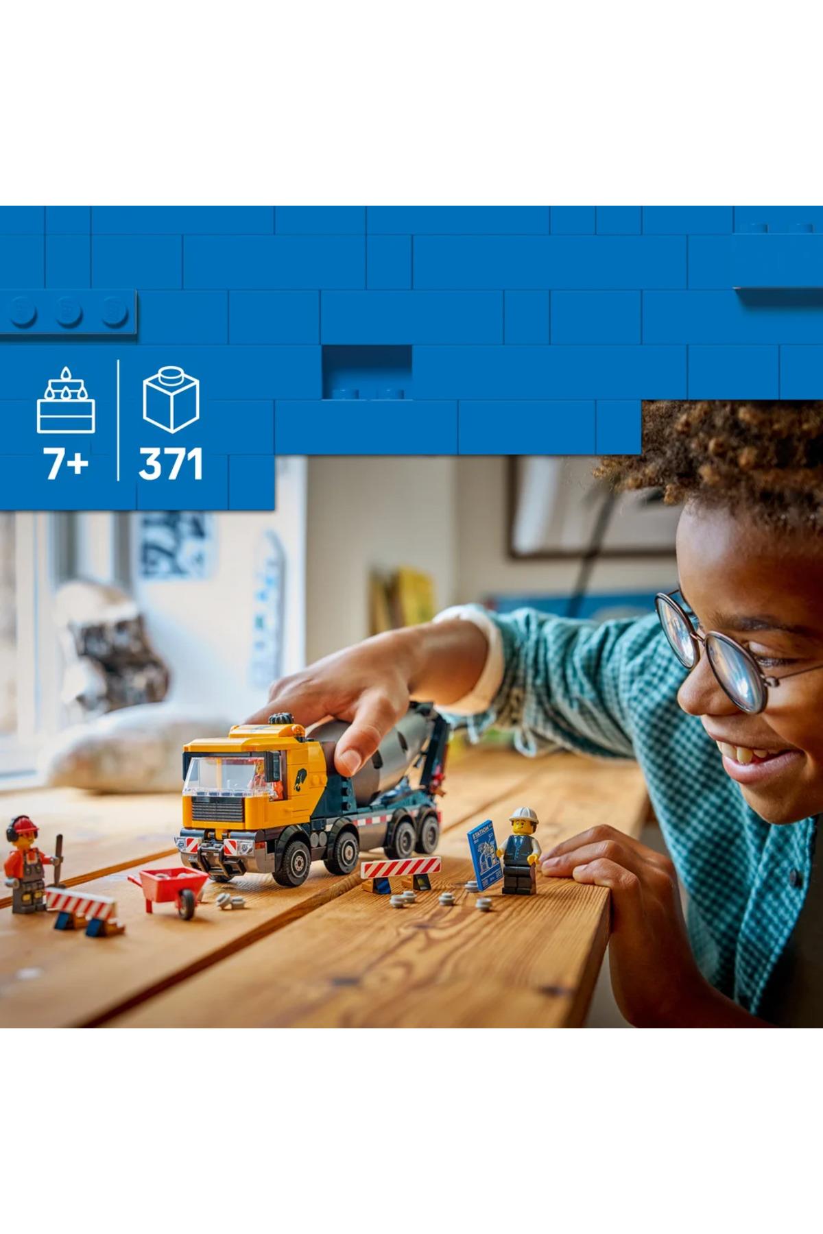 ® City Beton Mikseri 60478 - 7+ Yaratıcı Oyuncak Yapım Seti (371 Parça)-Lego