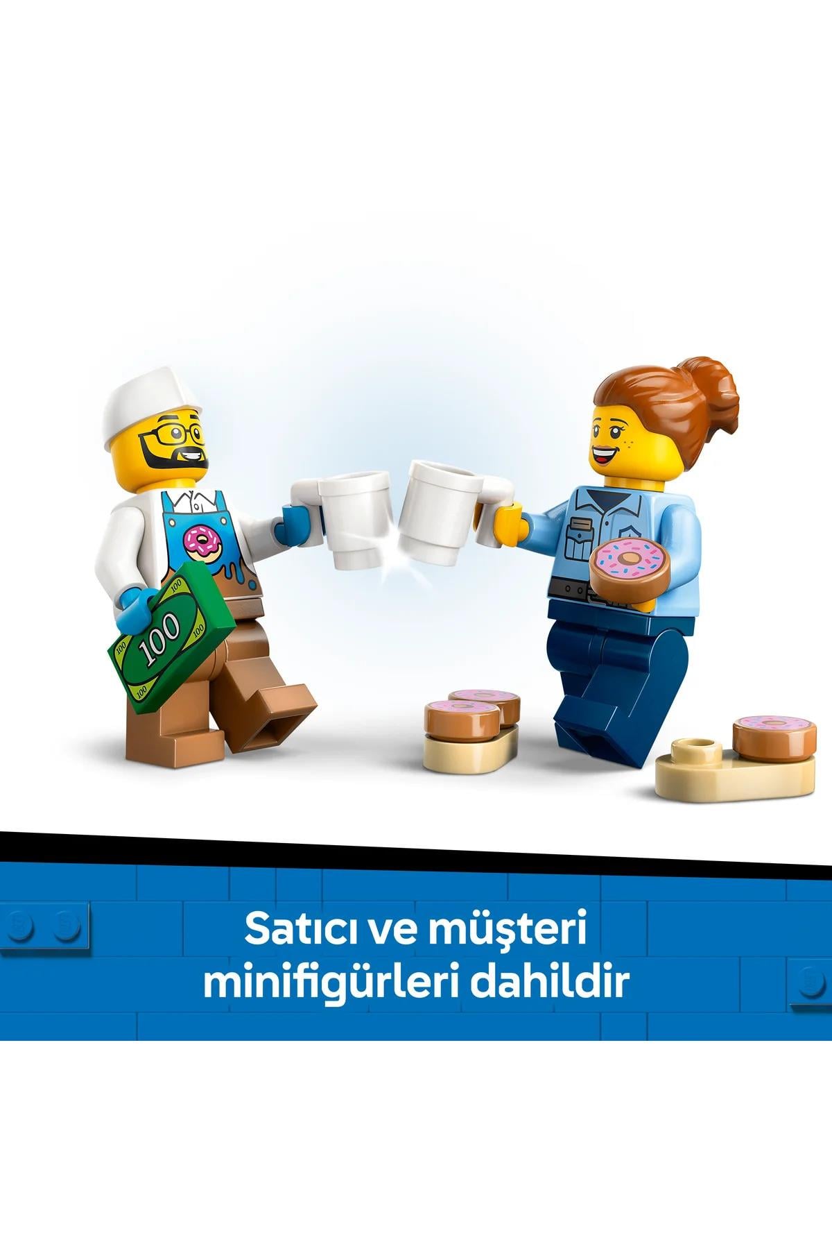 ® City Donut Kamyonu 60452 - 5+ Çocuklar için Yaratıcı Oyuncak Yapım Seti (196P)-Lego