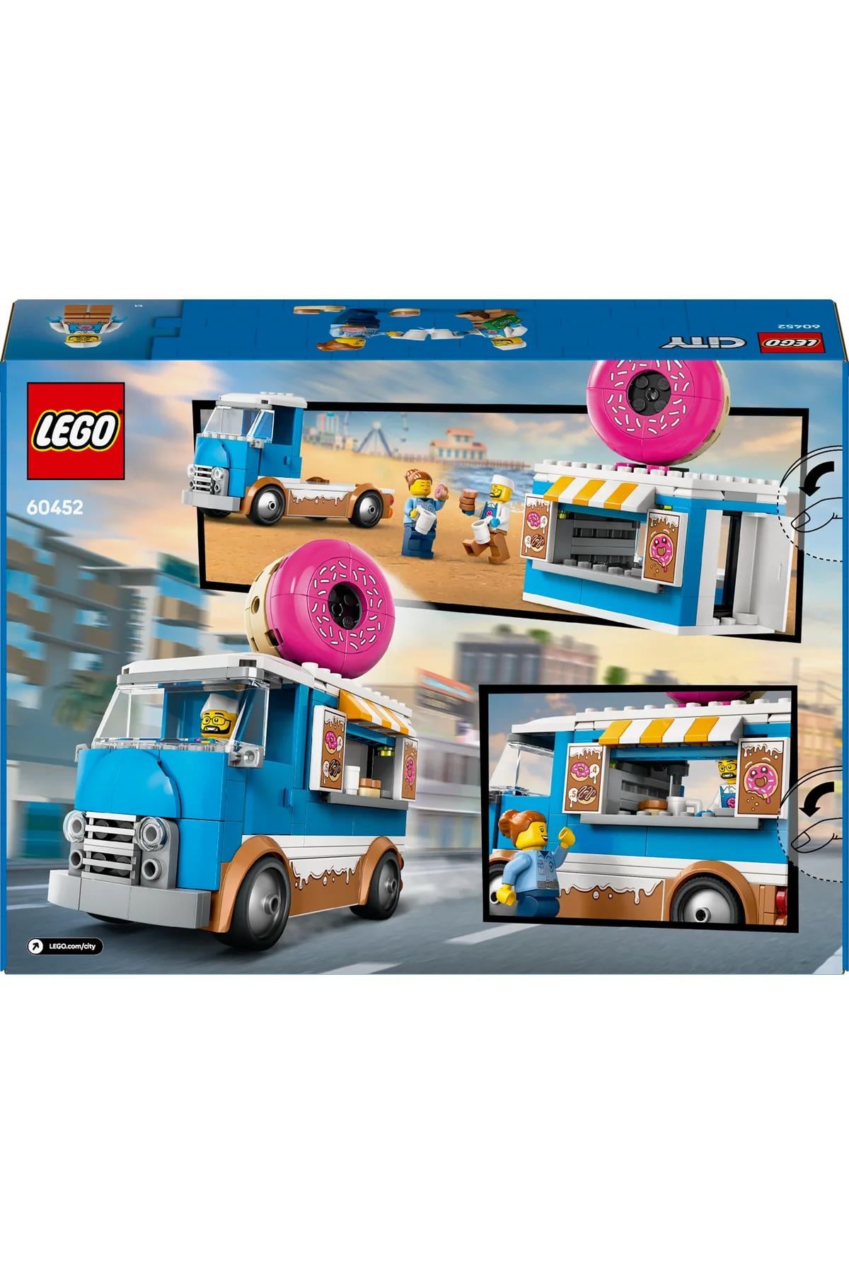 ® City Donut Kamyonu 60452 - 5+ Çocuklar için Yaratıcı Oyuncak Yapım Seti (196P)-Lego
