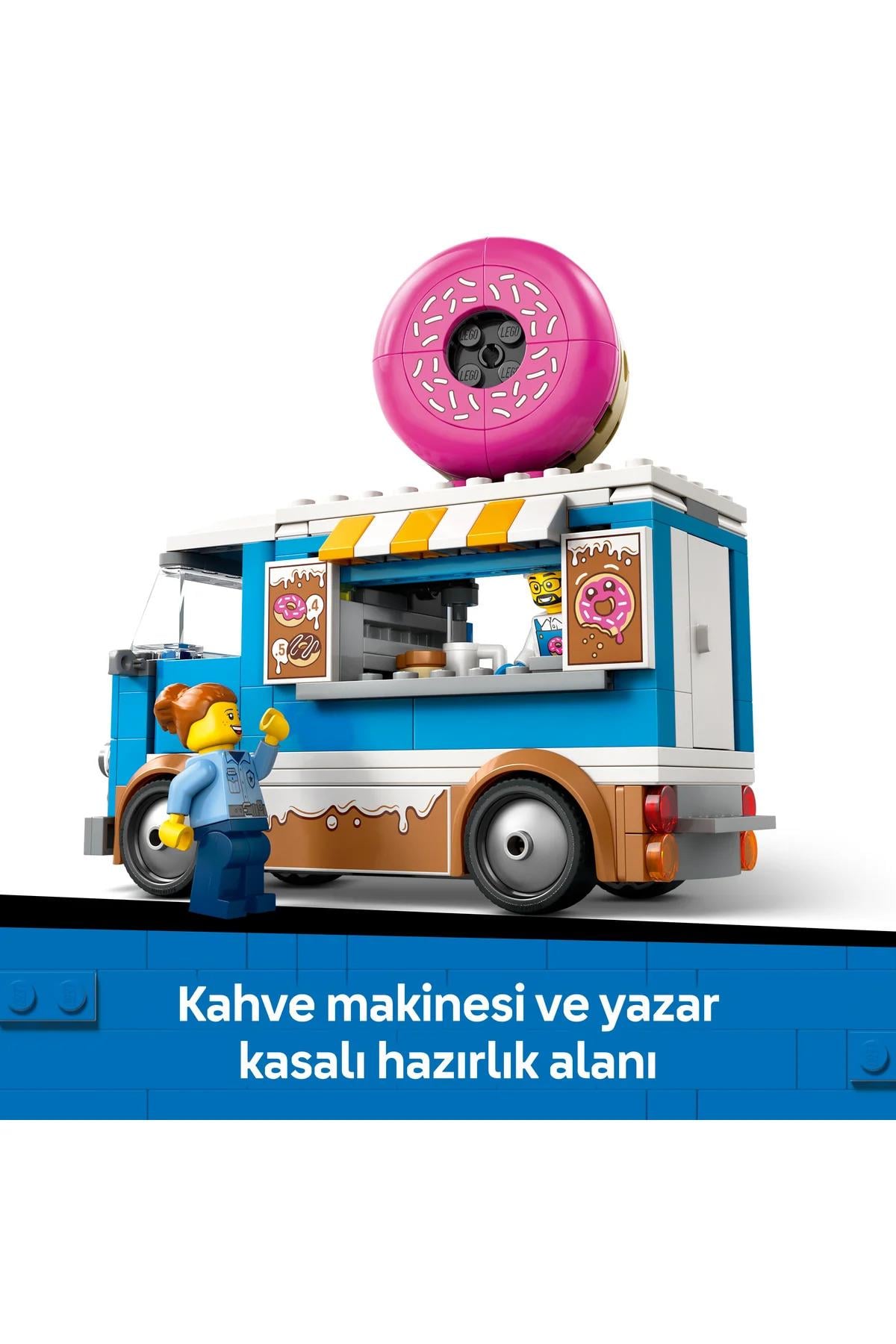 ® City Donut Kamyonu 60452 - 5+ Çocuklar için Yaratıcı Oyuncak Yapım Seti (196P)-Lego