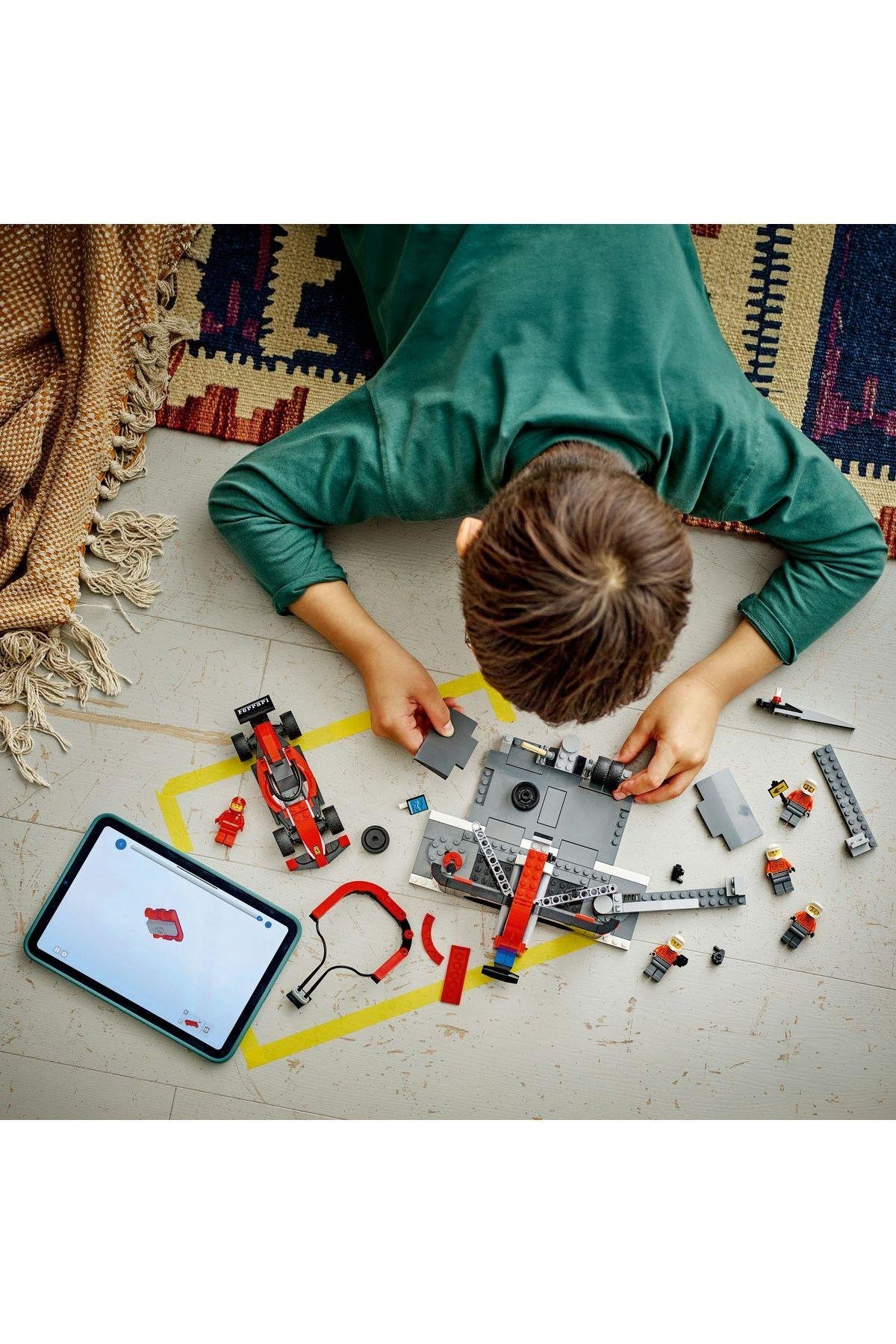 ® City Ferrari Arabalı F1® Pit Stop ve Pit Ekibi 60443 -6 Yaş ve Üzeri Oyuncak Yapım Seti (322P)-Lego