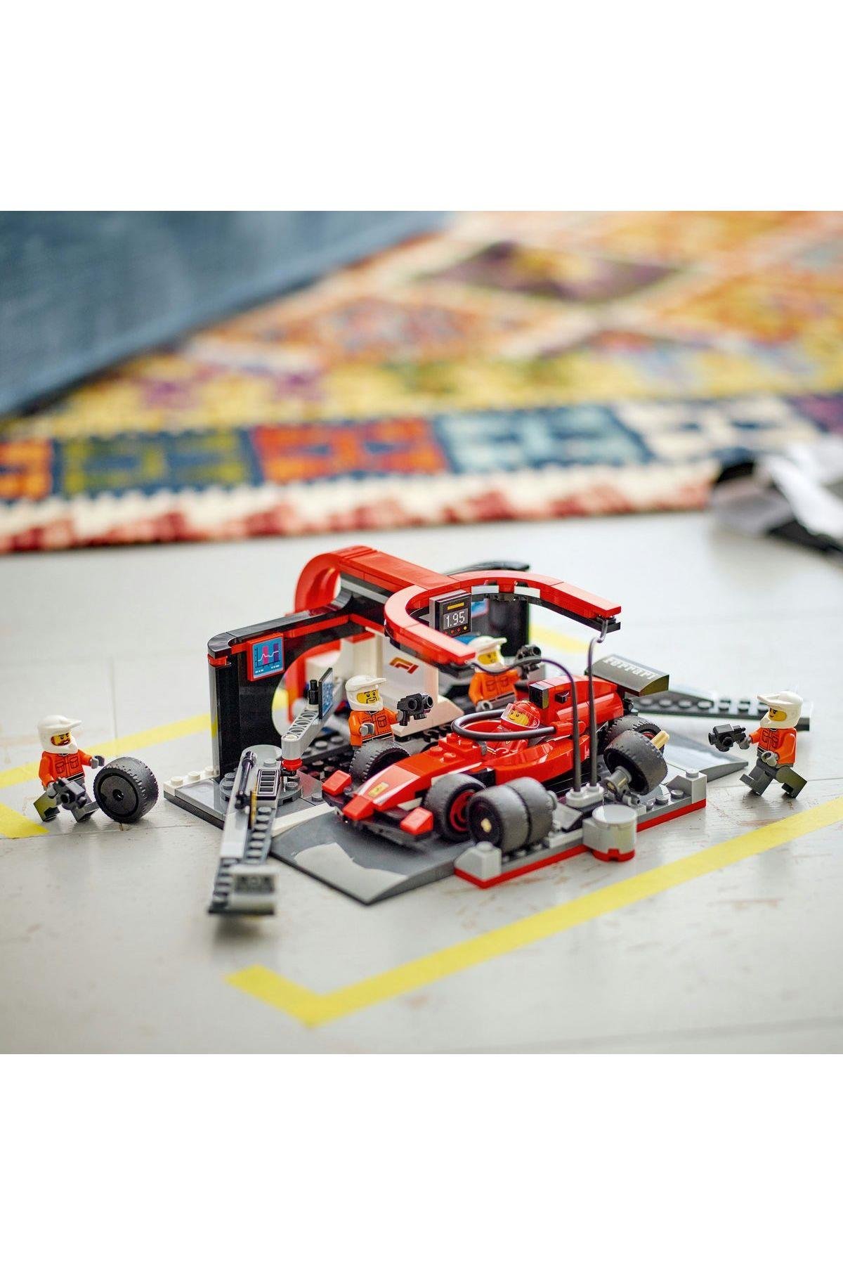 ® City Ferrari Arabalı F1® Pit Stop ve Pit Ekibi 60443 -6 Yaş ve Üzeri Oyuncak Yapım Seti (322P)-Lego