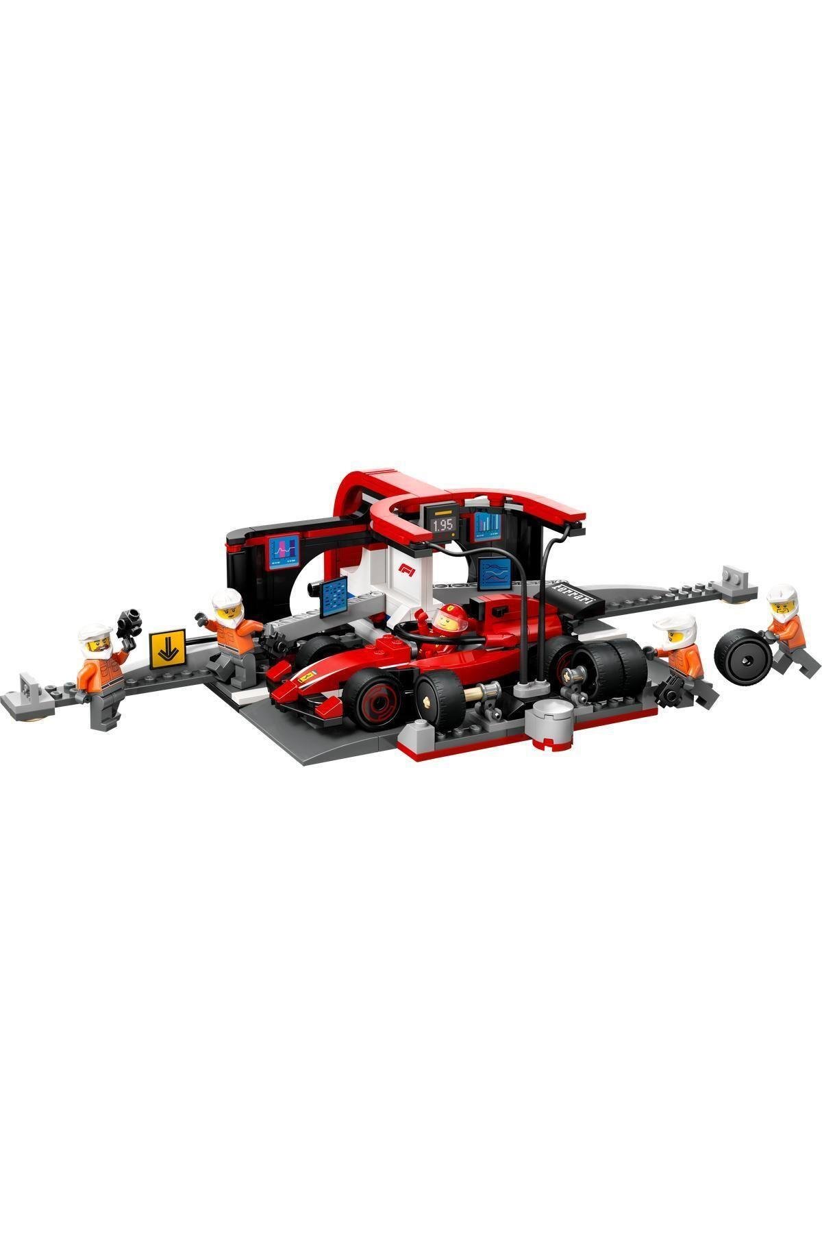 ® City Ferrari Arabalı F1® Pit Stop ve Pit Ekibi 60443 -6 Yaş ve Üzeri Oyuncak Yapım Seti (322P)-Lego