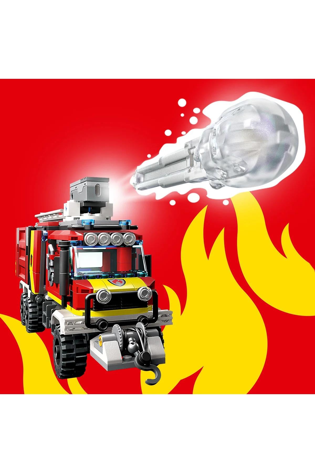 ® City İtfaiye Komuta Kamyonu 60374 - 7+ Yaratıcı Oyuncak Yapım Seti (502P)-Lego