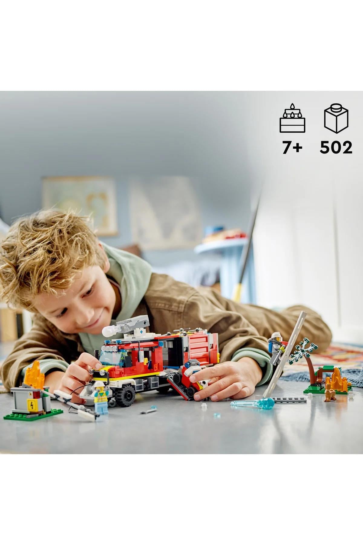 ® City İtfaiye Komuta Kamyonu 60374 - 7+ Yaratıcı Oyuncak Yapım Seti (502P)-Lego