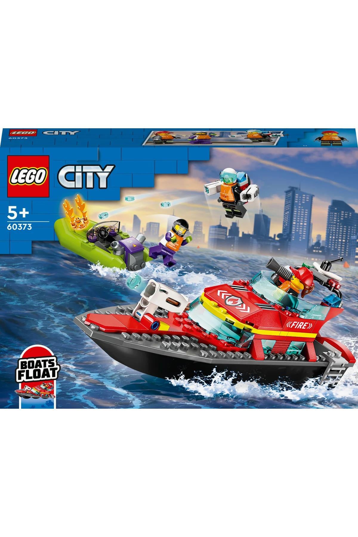 ® City İtfaiye Kurtarma Teknesi 60373 - 5+ Çocuklar için Oyuncak Yapım Seti (144P)-Lego