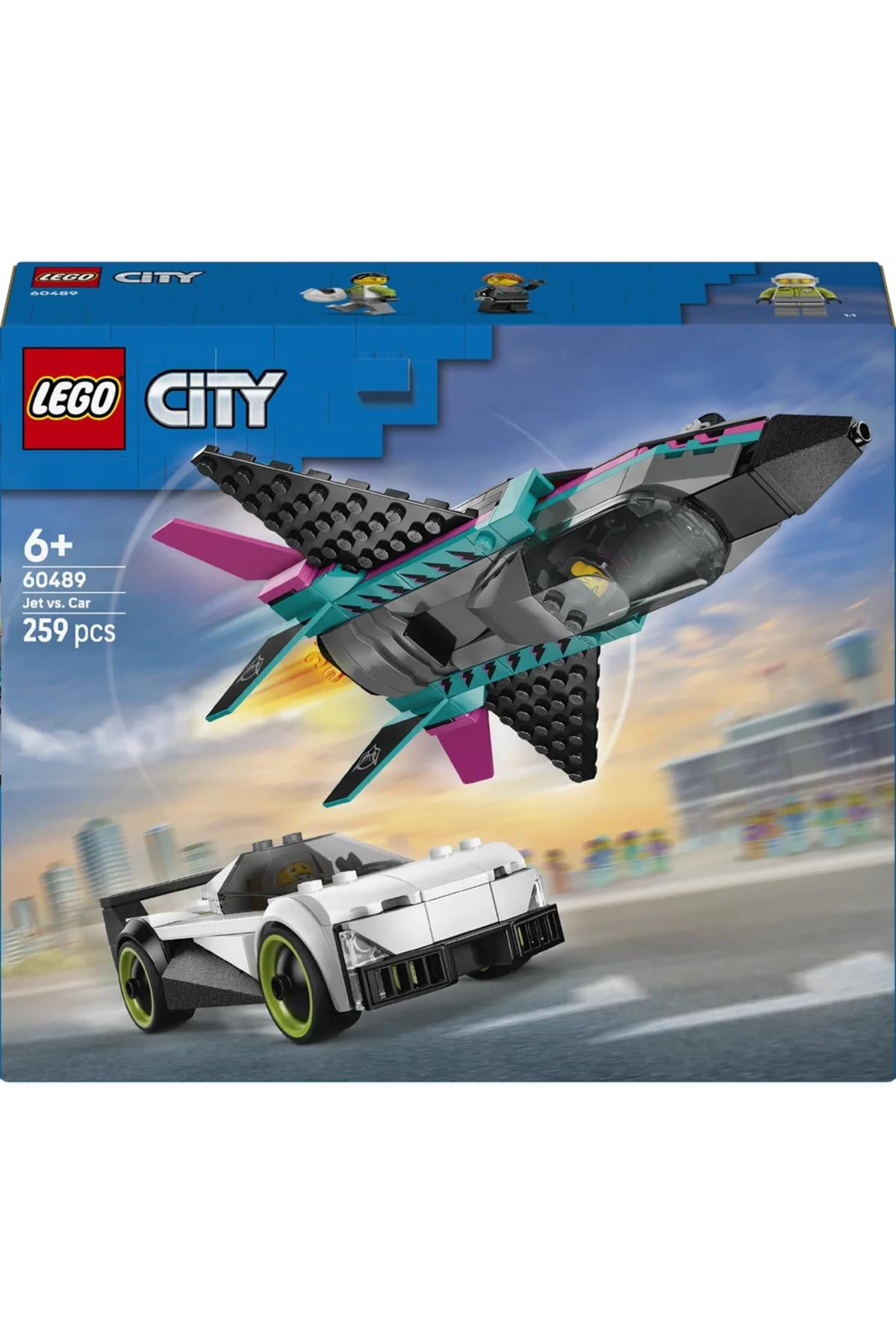 ® City Jet, Arabaya Karşı 60489 - 6+ Yaratıcı Oyuncak Yapım Seti (259 Parça)-Lego
