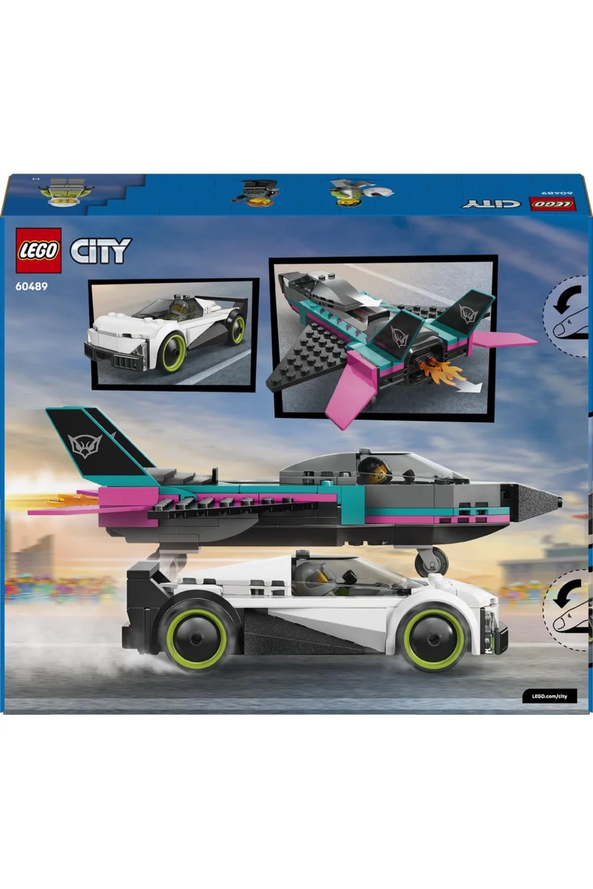 ® City Jet, Arabaya Karşı 60489 - 6+ Yaratıcı Oyuncak Yapım Seti (259 Parça)-Lego