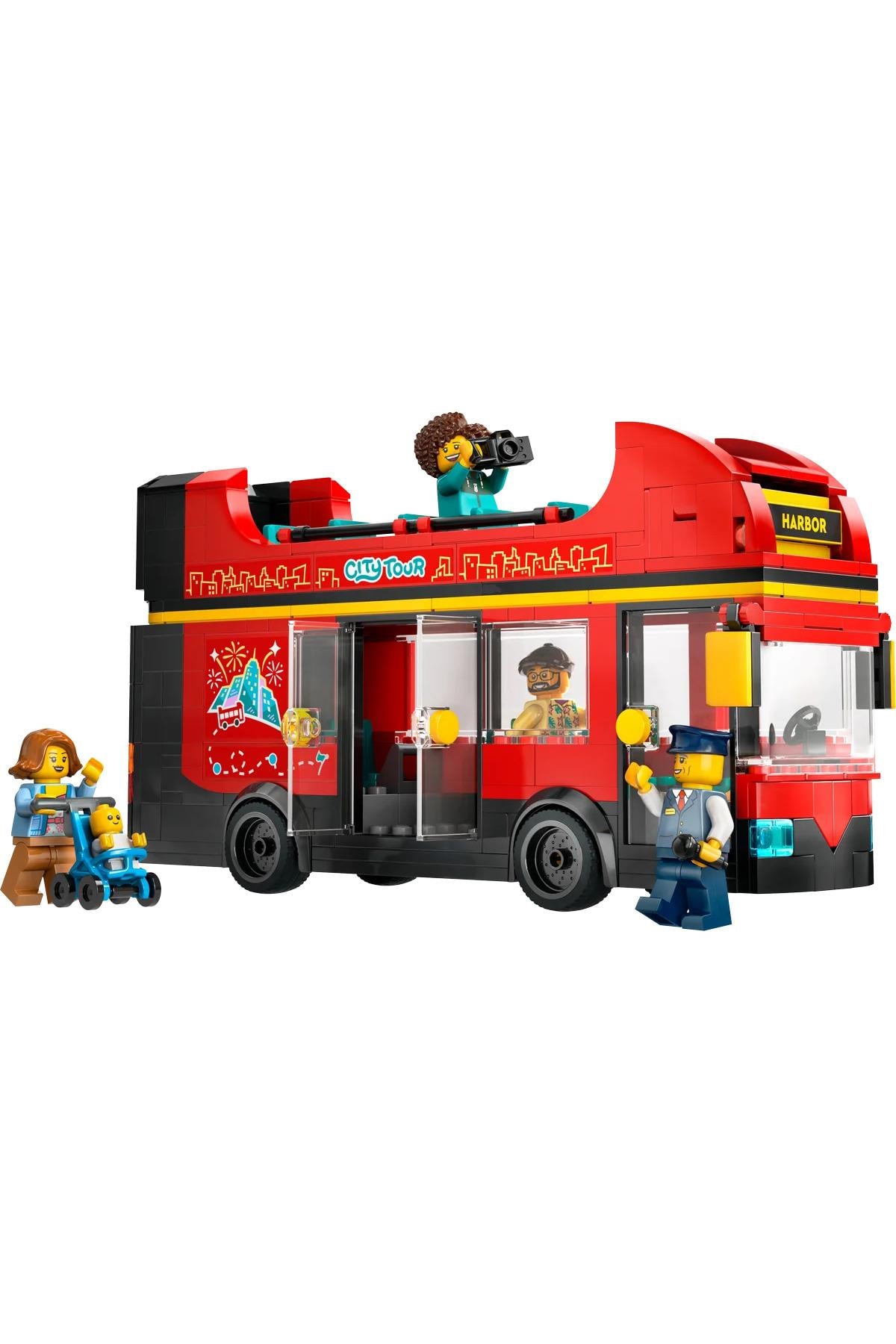® City Kırmızı İki Katlı Gezi Otobüsü 60407 - 7+ Çocuklar için Yaratıcı Oyuncak Yapım Seti (384 P)-Lego