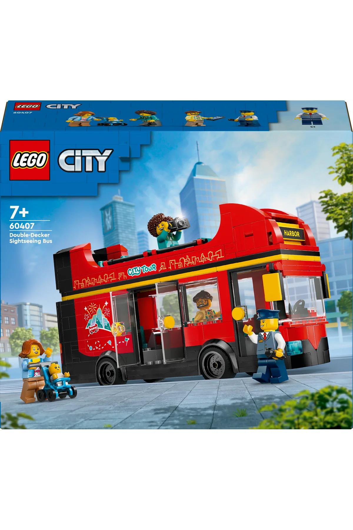 ® City Kırmızı İki Katlı Gezi Otobüsü 60407 - 7+ Çocuklar için Yaratıcı Oyuncak Yapım Seti (384 P)-Lego