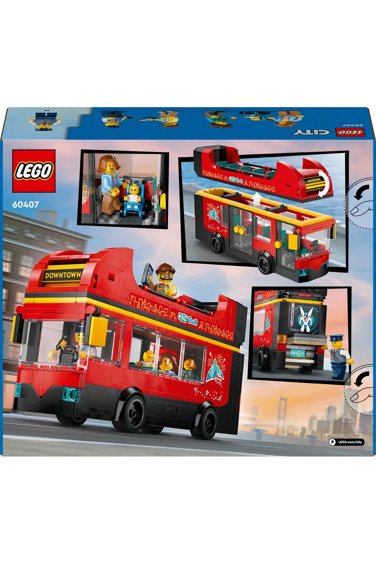 ® City Kırmızı İki Katlı Gezi Otobüsü 60407 - 7+ Çocuklar için Yaratıcı Oyuncak Yapım Seti (384 P)-Lego