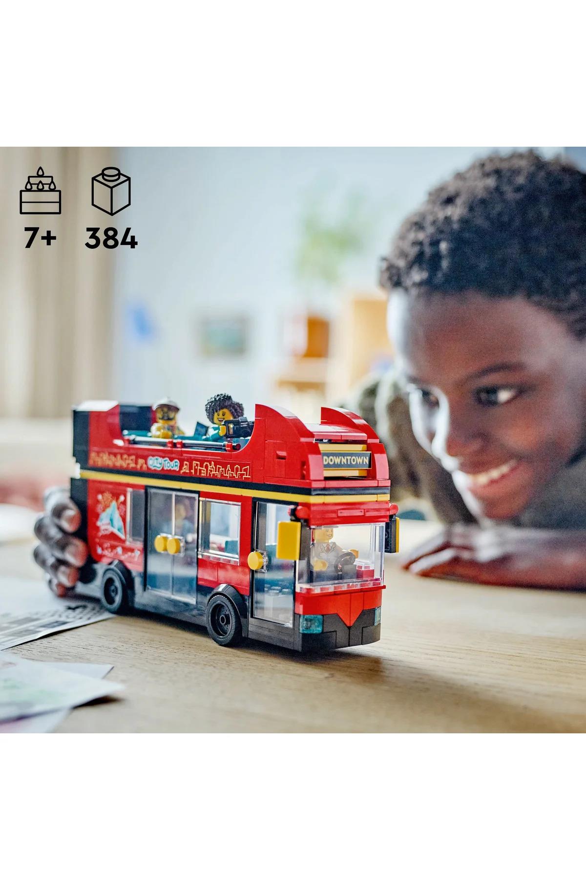 ® City Kırmızı İki Katlı Gezi Otobüsü 60407 - 7+ Çocuklar için Yaratıcı Oyuncak Yapım Seti (384 P)-Lego