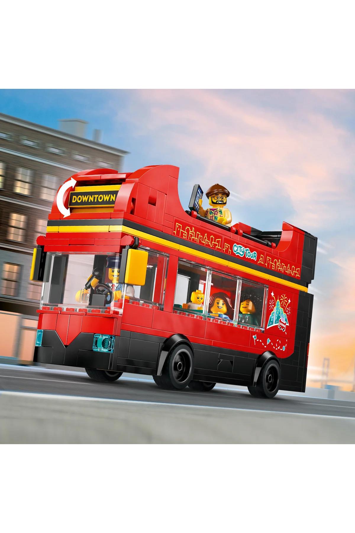 ® City Kırmızı İki Katlı Gezi Otobüsü 60407 - 7+ Çocuklar için Yaratıcı Oyuncak Yapım Seti (384 P)-Lego