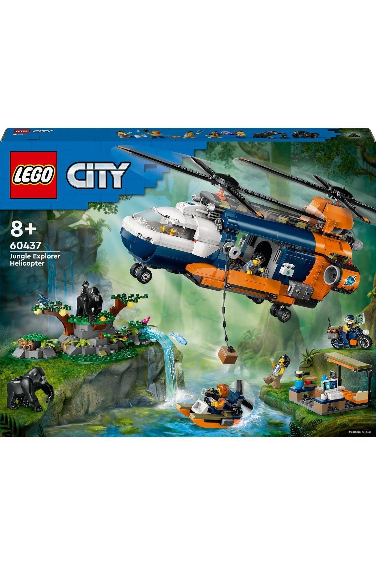 ® City Orman Kaşifinin Helikopteri Kamp Yerinde 60437 - 8 Yaş ve Üzeri Yapım Seti (881 Parça)-Lego