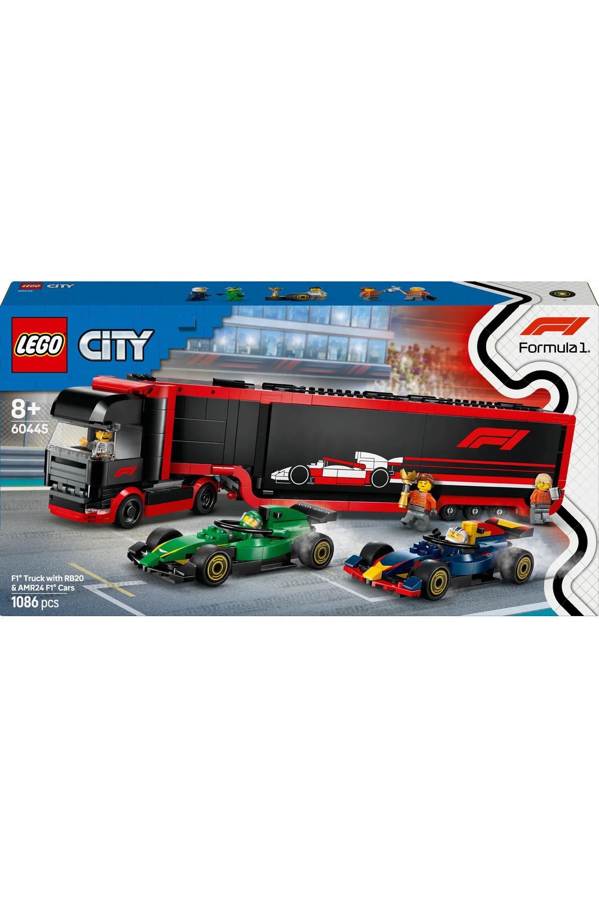 ® City RB20 ve AMR24 F1® Arabalı F1® Kamyonu 60445 - 8+ Yaratıcı Oyuncak Yapım Seti (1086)-Lego