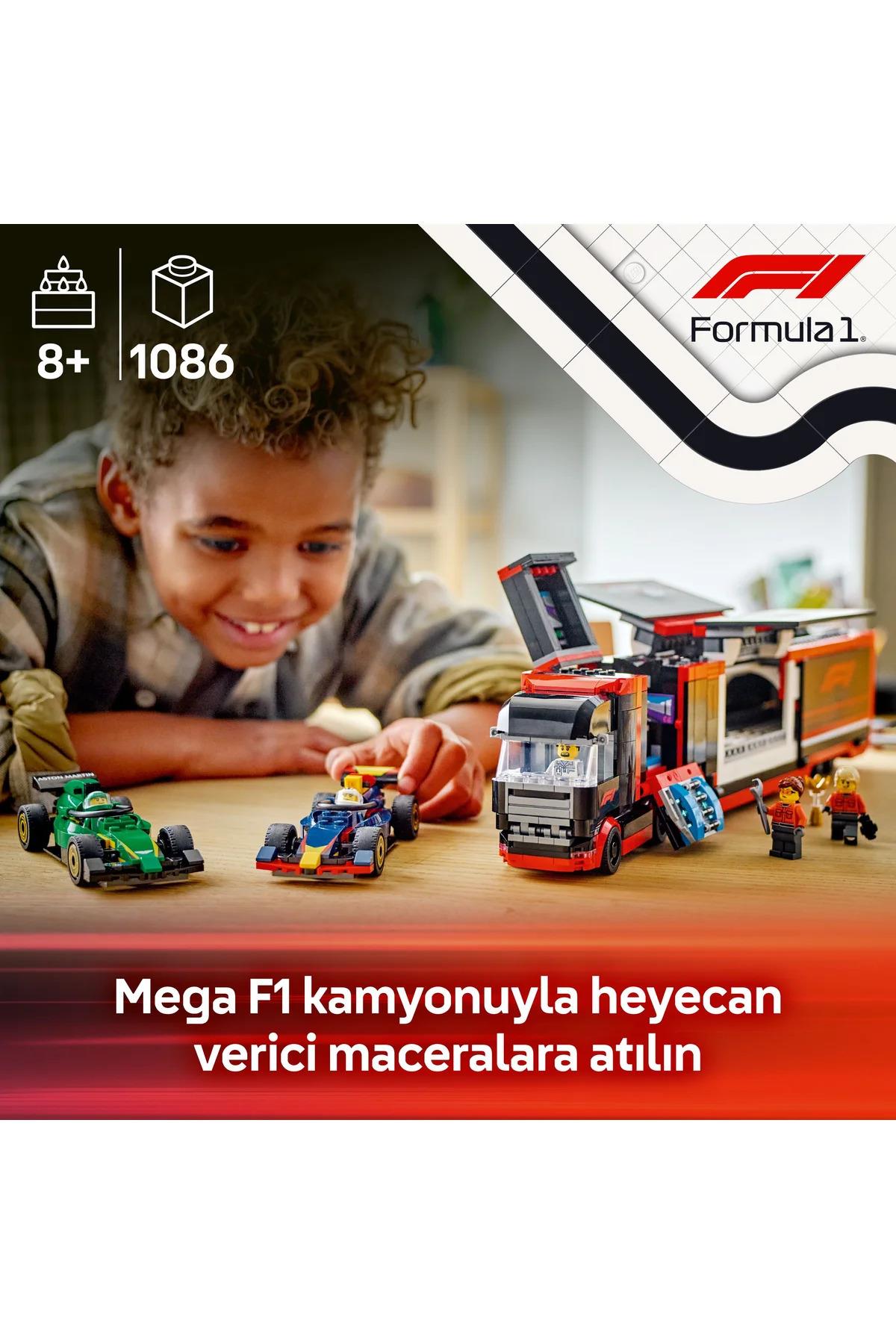 ® City RB20 ve AMR24 F1® Arabalı F1® Kamyonu 60445 - 8+ Yaratıcı Oyuncak Yapım Seti (1086)-Lego