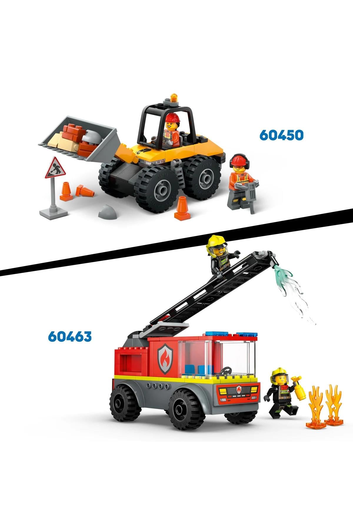 ® City Römorklu Kırmızı Çiftlik Traktörü ve Koyun 60461 - 4+ Oyuncak Yapım Seti (116Parça)-Lego