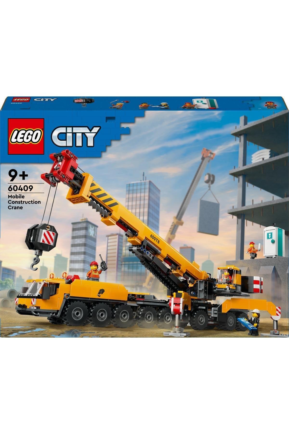 ® City Sarı Mobil İnşaat Vinci 60409 - 9 Yaş ve Üzeri Yapım Seti (1116 Parça)-Lego