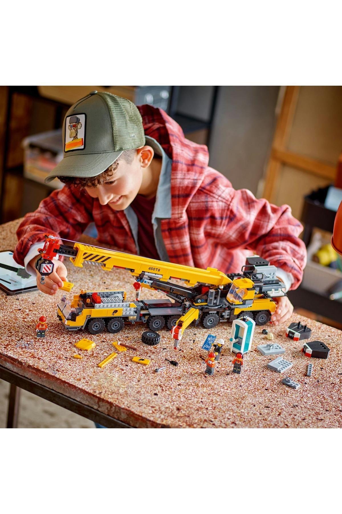 ® City Sarı Mobil İnşaat Vinci 60409 - 9 Yaş ve Üzeri Yapım Seti (1116 Parça)-Lego