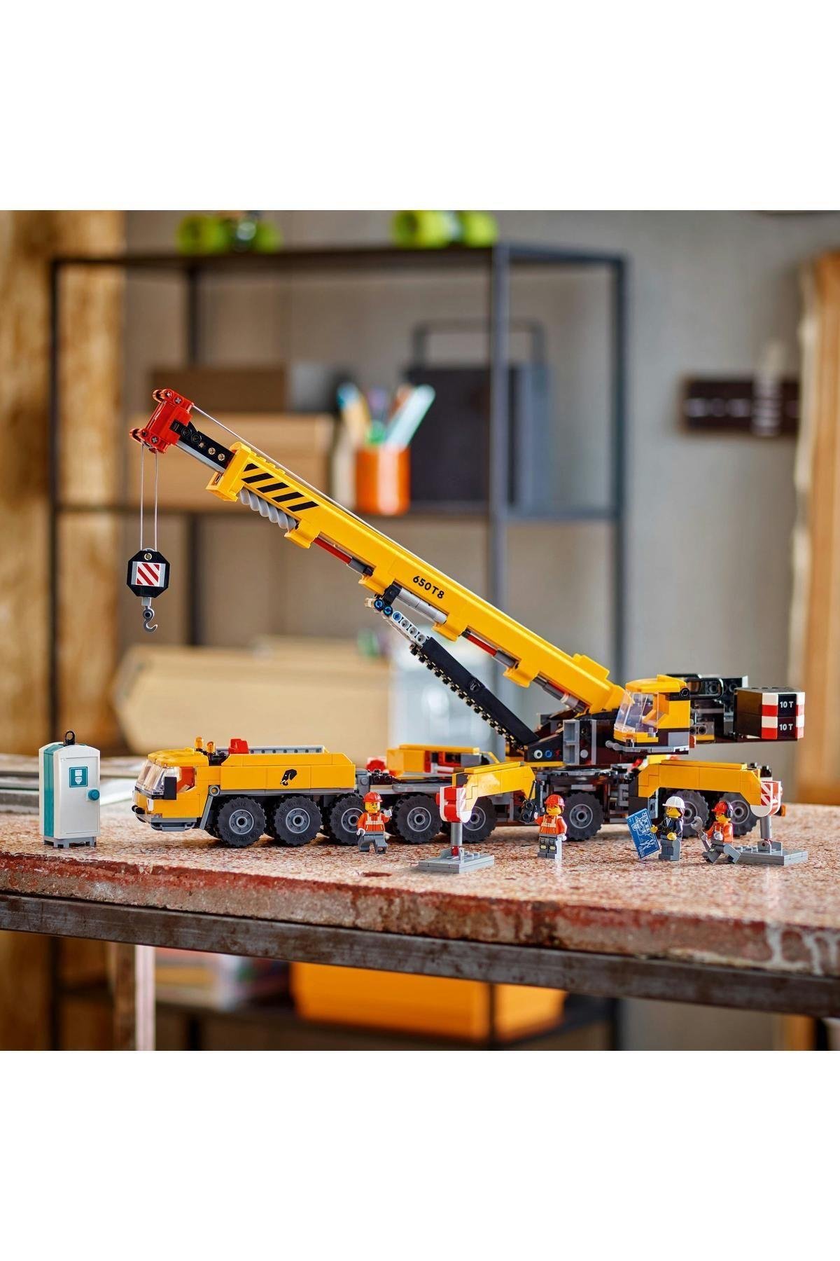 ® City Sarı Mobil İnşaat Vinci 60409 - 9 Yaş ve Üzeri Yapım Seti (1116 Parça)-Lego