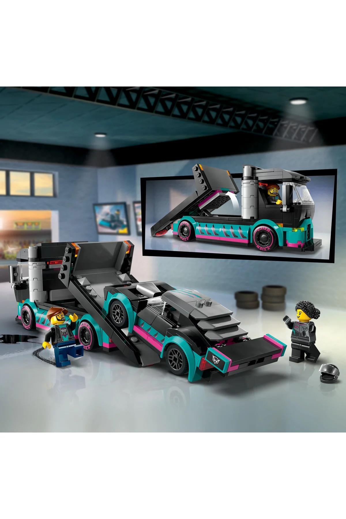 ® City Yarış Arabası ve Araba Taşıyıcı Kamyon 60406 - 6+ Yaratıcı Oyuncak Yapım Seti (328P)-Lego