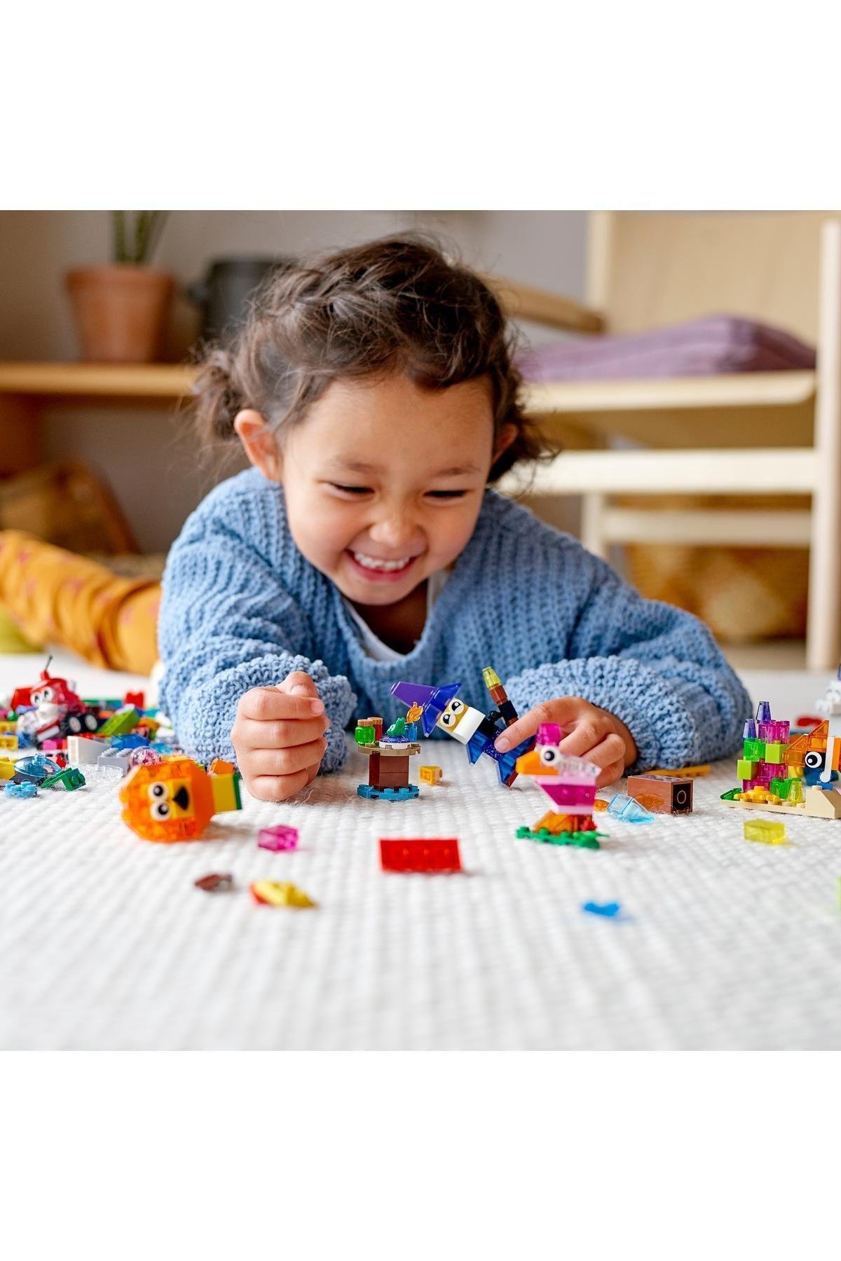 ® Classic Yaratıcı Şeffaf Yapım Parçaları 11013 - Çocuklar İçin Yaratıcı Yapım Seti (500 Parça)-Lego