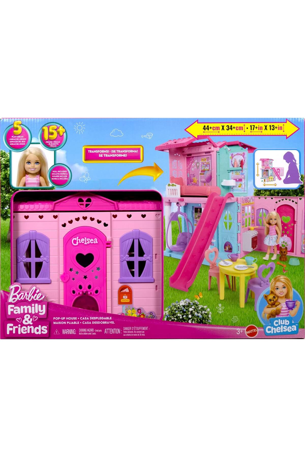® Club Chelsea™ Açılır Ev, Bebek ve 15'ten fazla aksesuar içerir JFW49-Kız Rol Oyuncakları