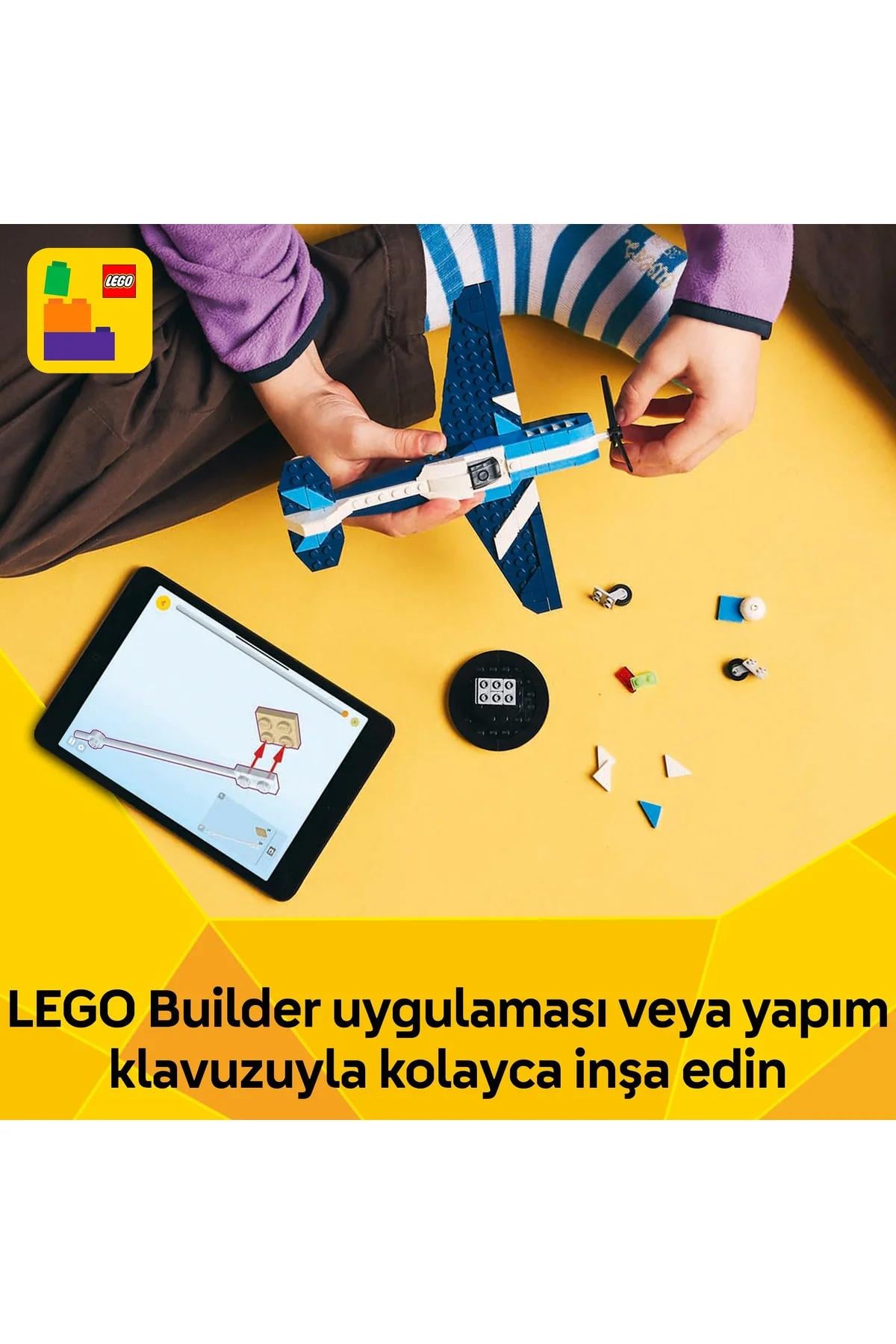 ® Creator 3’ü 1 Arada Uçak: Yarış Uçağı 31160 - 7+ Çocuklar için Yaratıcı Oyuncak Yapım Seti (178P)-Lego