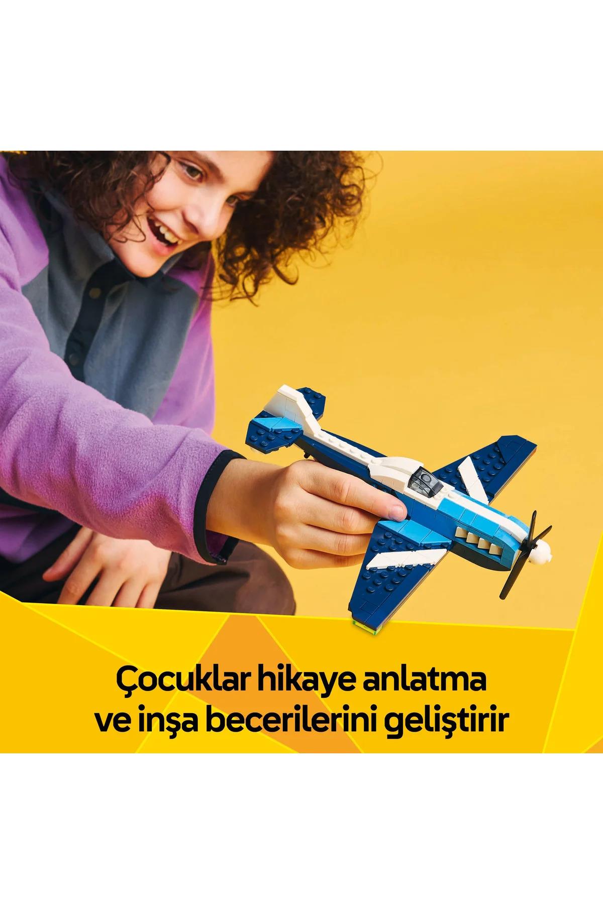 ® Creator 3’ü 1 Arada Uçak: Yarış Uçağı 31160 - 7+ Çocuklar için Yaratıcı Oyuncak Yapım Seti (178P)-Lego