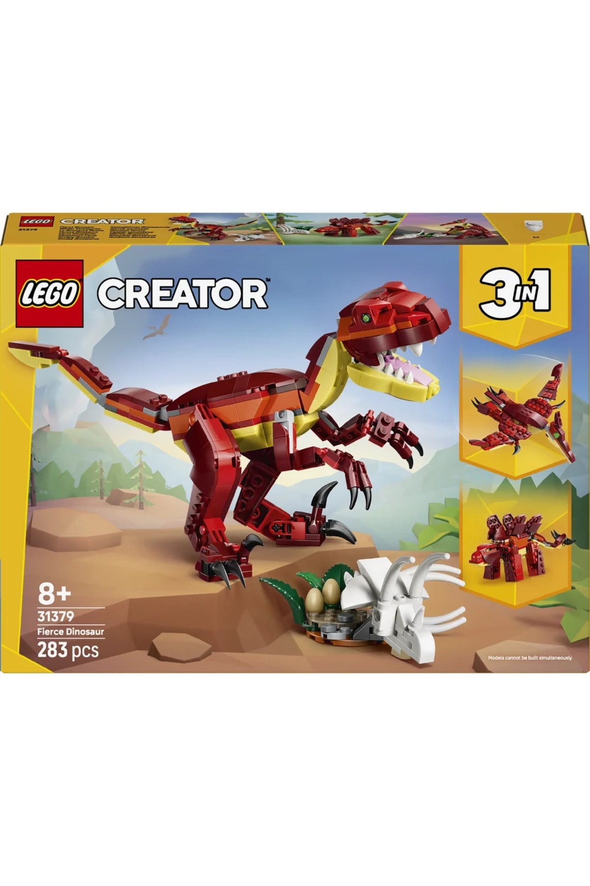 ® Creator 3’ü 1 Arada Vahşi Dinozor 31379 – 8+ Yaratıcı Oyuncak Yapım Seti (283 Parça)-Lego