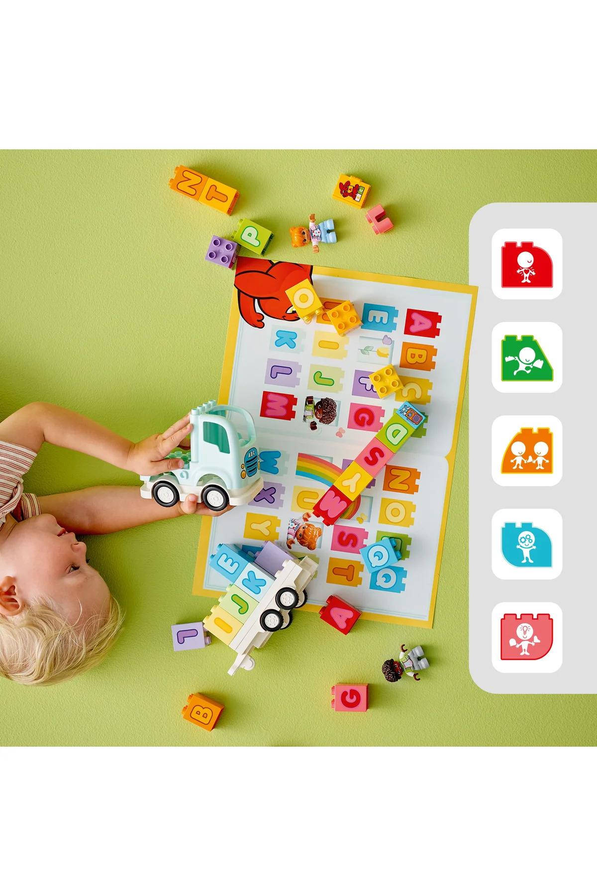 ® DUPLO® Kasabası Alfabe Kamyonu Oyuncağı 10421 - 2+ Çocuklar için Eğitici Oyuncak Yapım Seti (36 P)-Lego