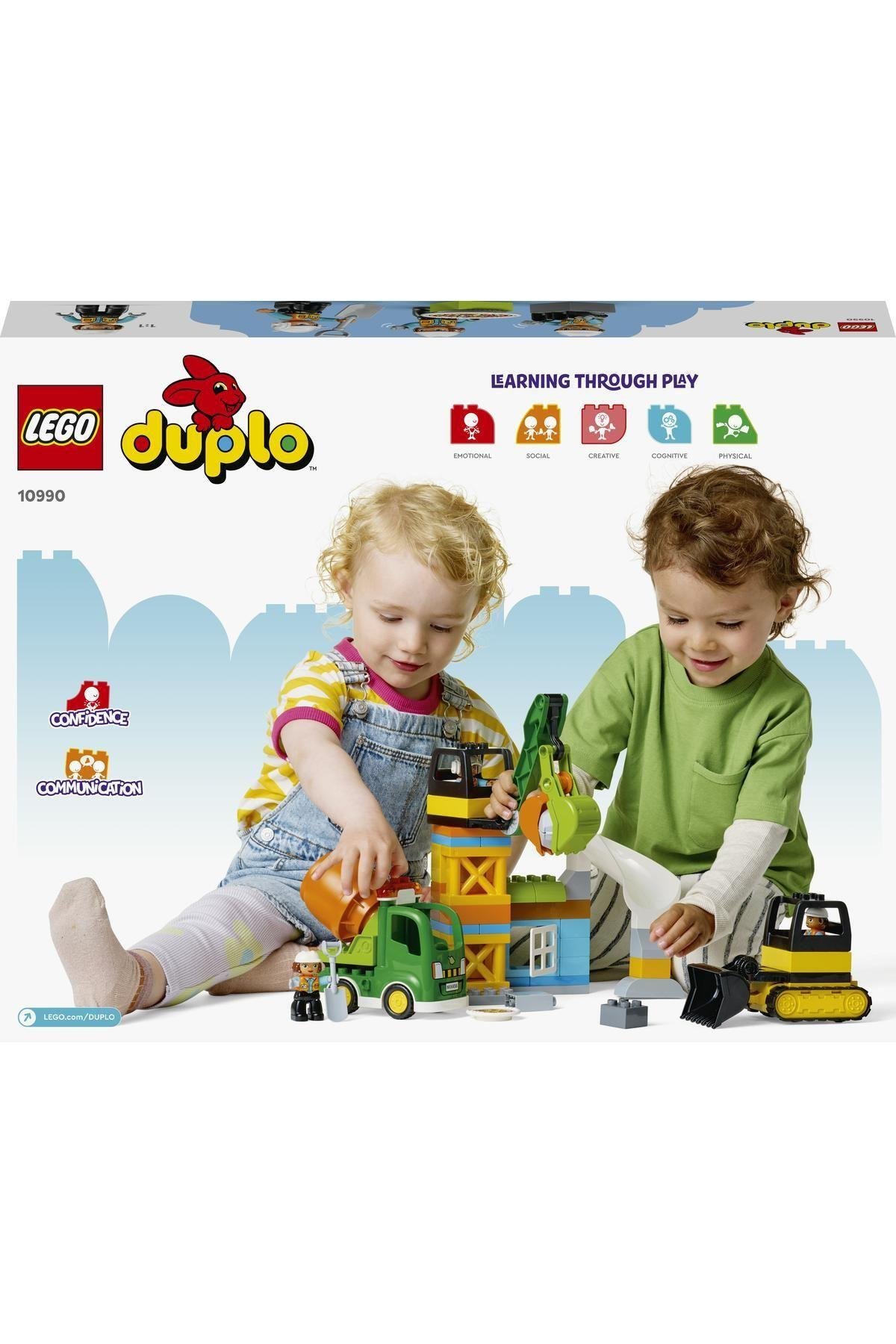 ® DUPLO® Kasabası İnşaat Sahası 10990 - 2 Yaş ve Üzeri için Oyuncak Yapım Seti (61 Parça)-Lego