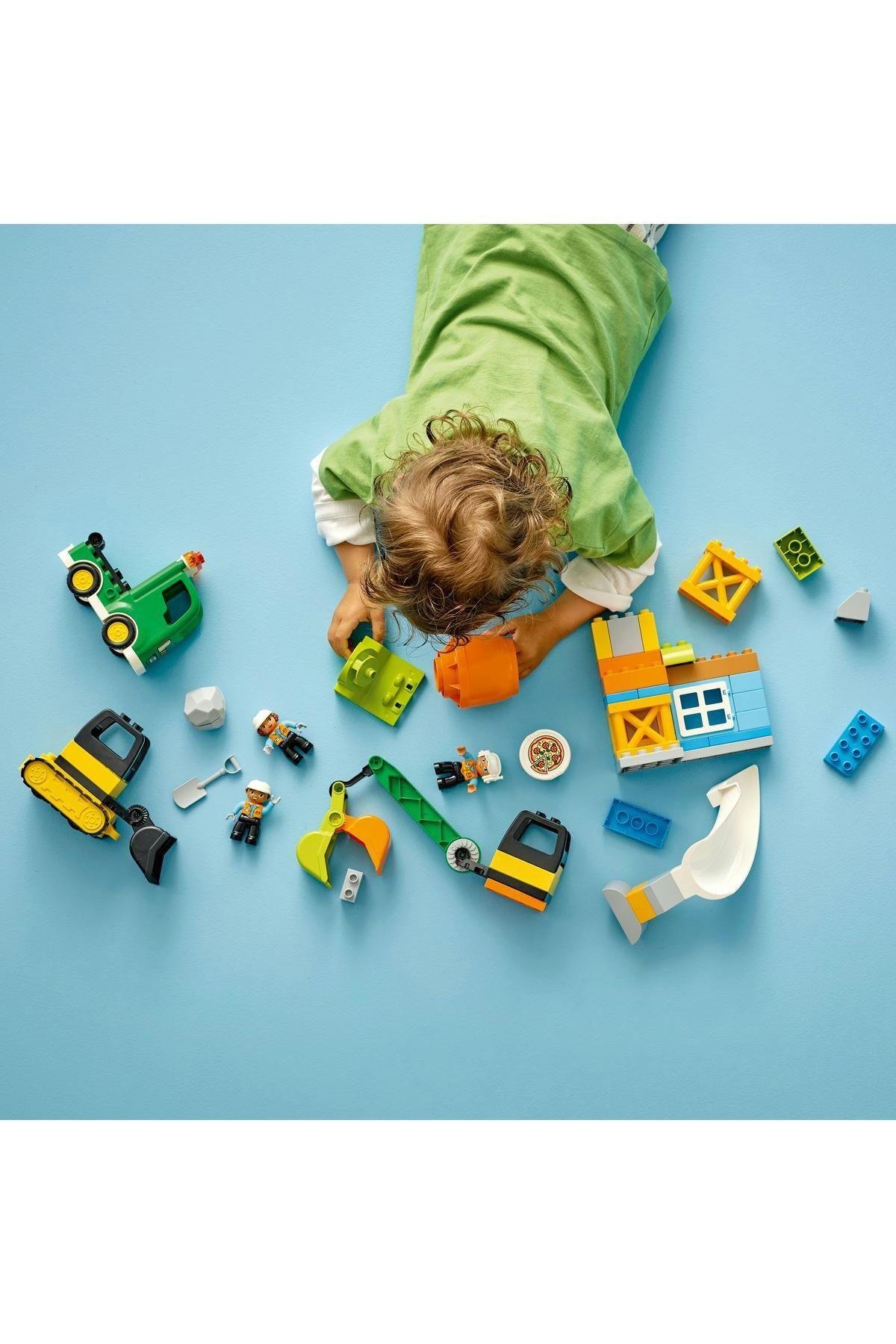 ® DUPLO® Kasabası İnşaat Sahası 10990 - 2 Yaş ve Üzeri için Oyuncak Yapım Seti (61 Parça)-Lego