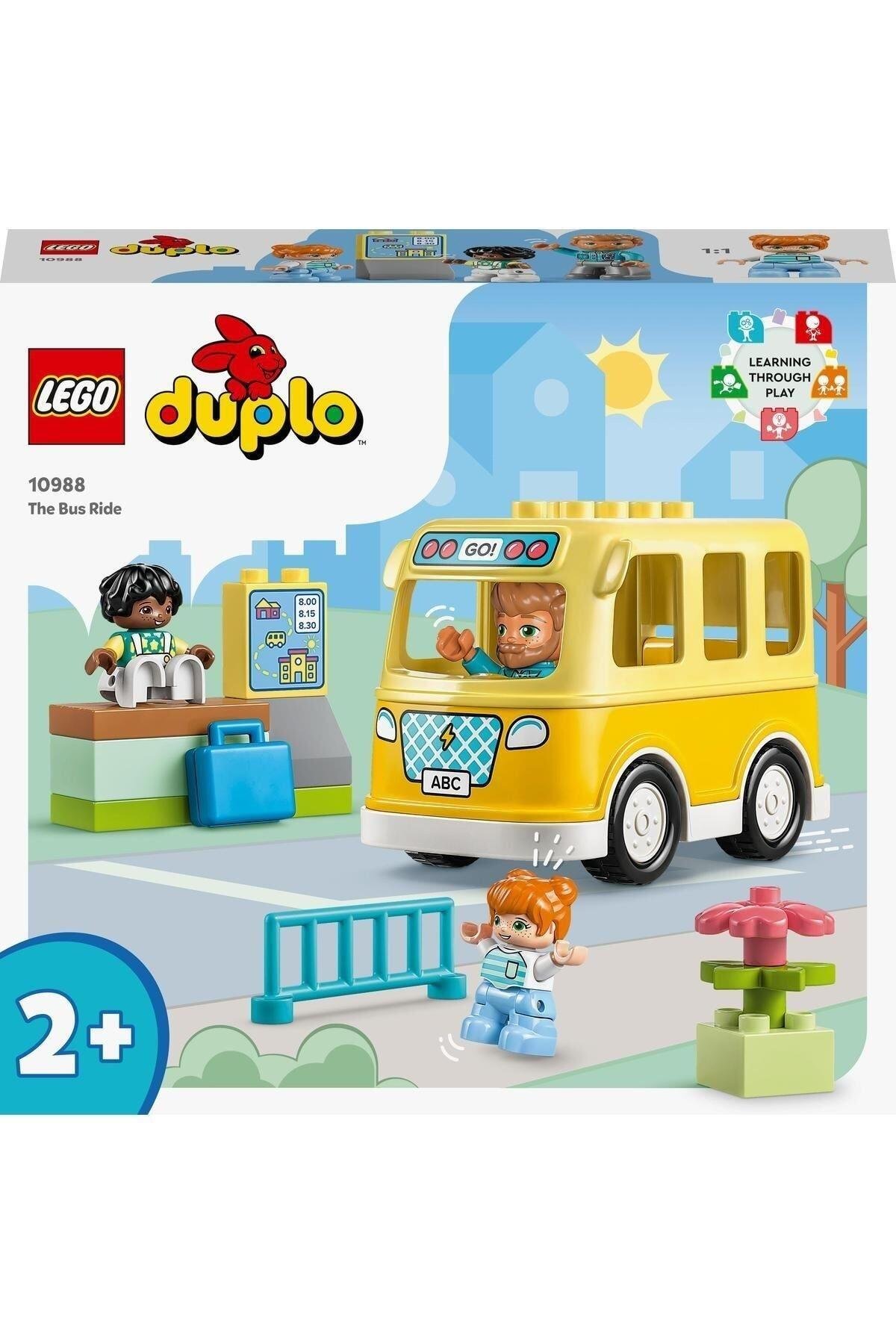 ® DUPLO® Kasabası Otobüs Yolculuğu 10988 - 2 Yaş ve Üzeri  Oyuncak Yapım Seti (16 Parça)-Lego