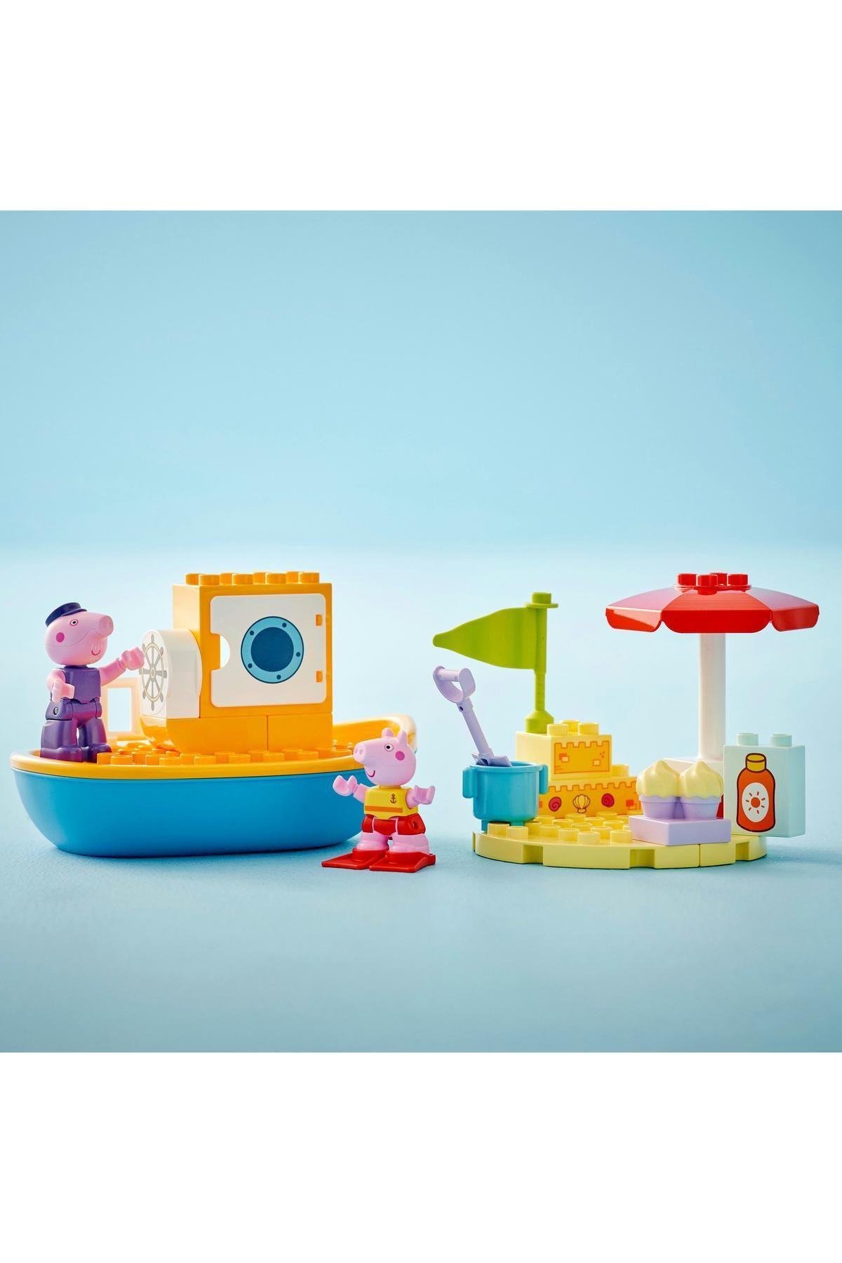 ® DUPLO® Peppa Pig Tekne Gezisi 10432 - 2 Yaş ve Üzeri Çocuklar için Yapım Seti (23 Parça)-Lego