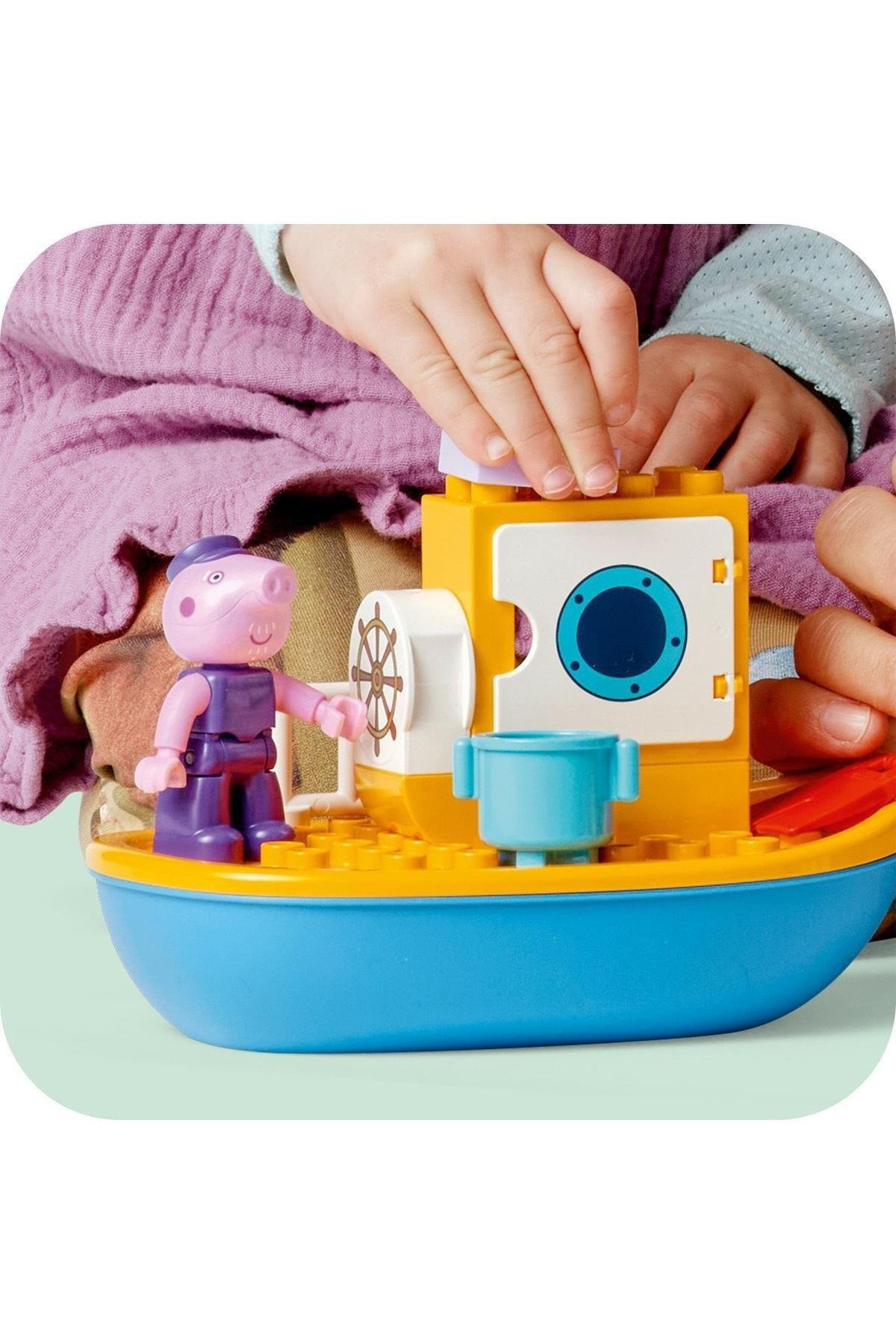 ® DUPLO® Peppa Pig Tekne Gezisi 10432 - 2 Yaş ve Üzeri Çocuklar için Yapım Seti (23 Parça)-Lego