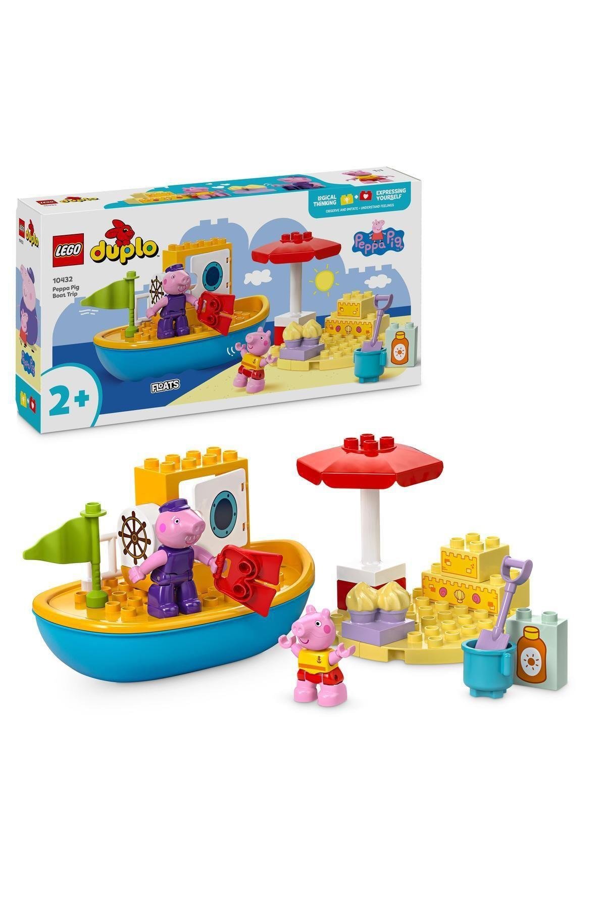 ® DUPLO® Peppa Pig Tekne Gezisi 10432 - 2 Yaş ve Üzeri Çocuklar için Yapım Seti (23 Parça)-Lego