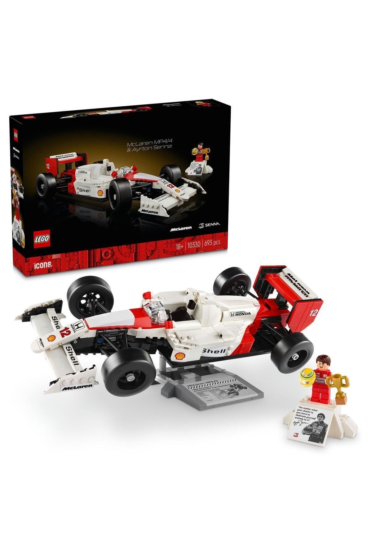 ® Icons McLaren MP4/4 ve Ayrton Senna 10330- 18 Yaş ve Üzeri İçin Yapım Seti (693 Parça)-Lego