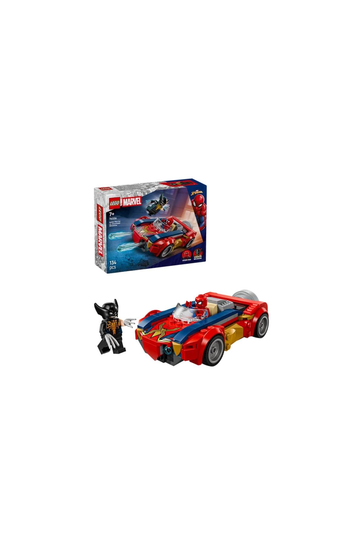 ® ǀ Marvel Örümcek Adam Arabası vs. Venom Wolverine 76336 - 7+ Oyuncak Yapım Seti (134 Parça)-Lego