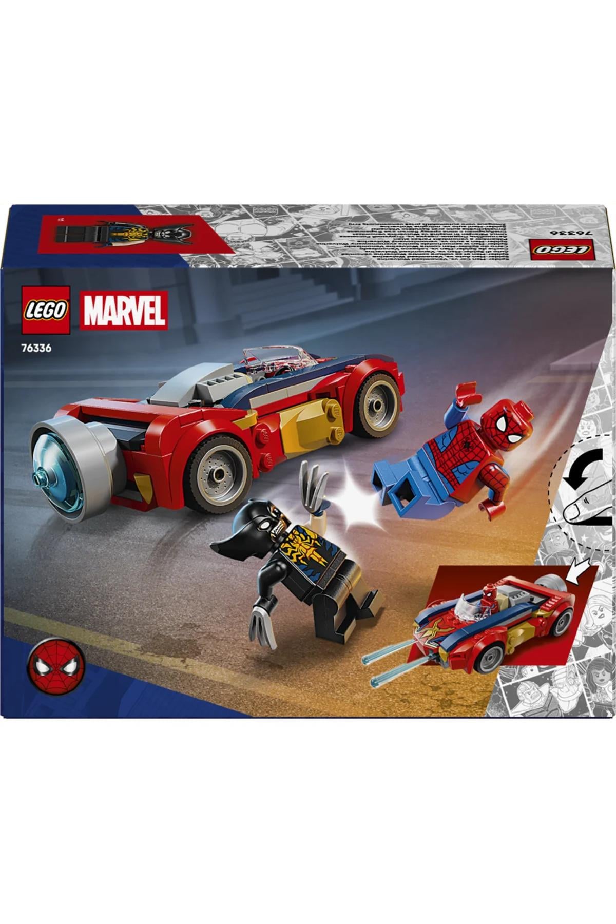 ® ǀ Marvel Örümcek Adam Arabası vs. Venom Wolverine 76336 - 7+ Oyuncak Yapım Seti (134 Parça)-Lego