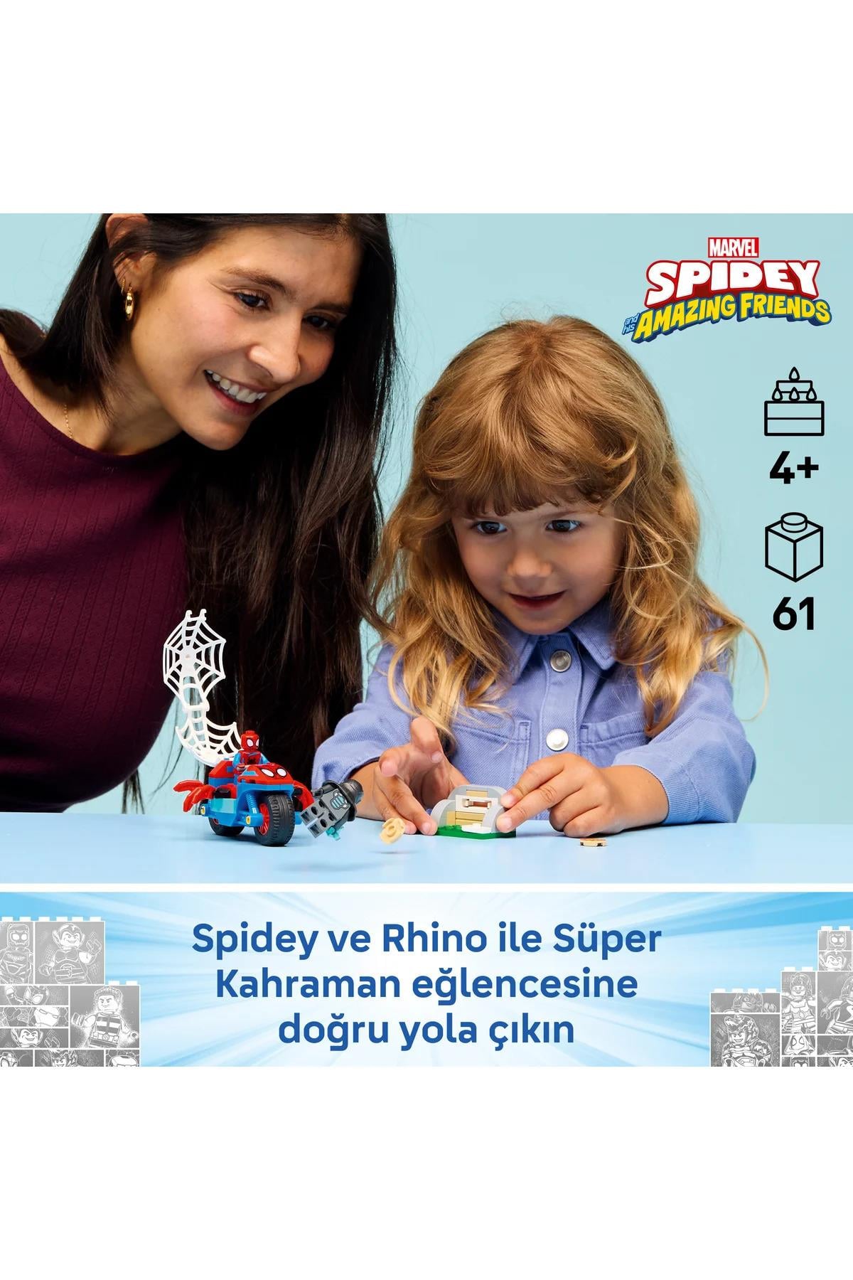 ® ǀ Marvel Spidey ve Arkadaşları Spidey vs. Rhino 11206 - 4+ Oyuncak Yapım Seti (61 Parça)-Lego